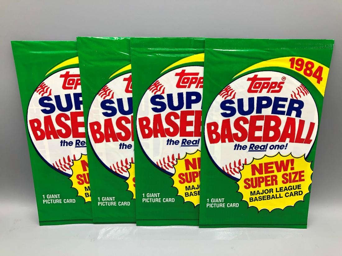 1984 Topps Super Baseball Lot of 4 Unopened Packs - (1 of 4)