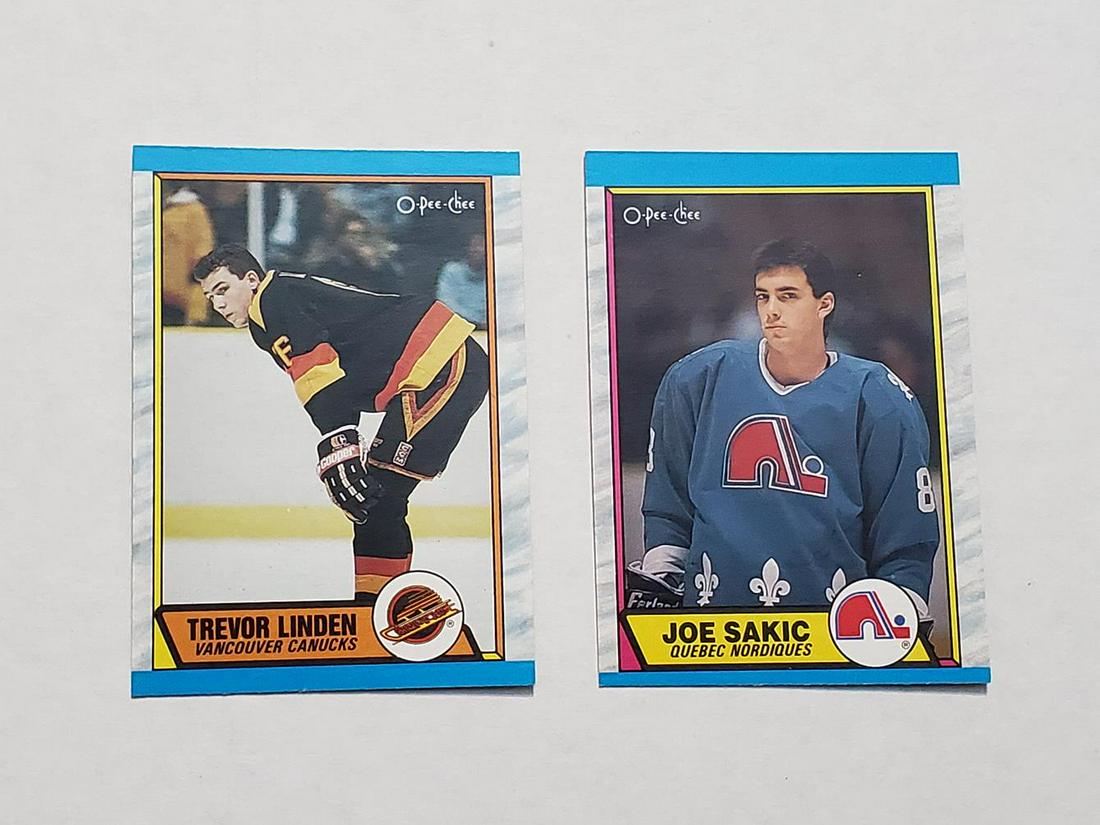 1989-90 O Pee Chee Rookie Pair - Joe Sakic & Trevor: 1989-90 O Pee Chee Rookie Pair - Joe Sakic & Trevor Linden