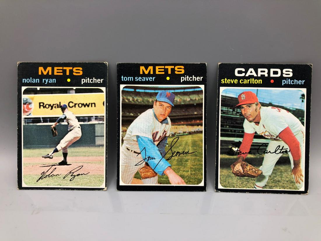 1971 Topps Baseball Lot of 3 HOF Pitchers - Nolan Ryan, (1 of 5)