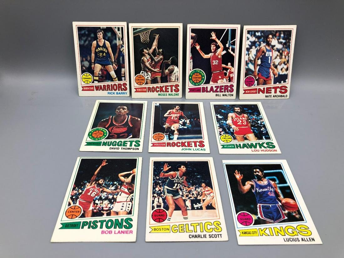 1977-78 Topps Basketball Lot of 10 - Rick Barry, Moses (1 of 5)