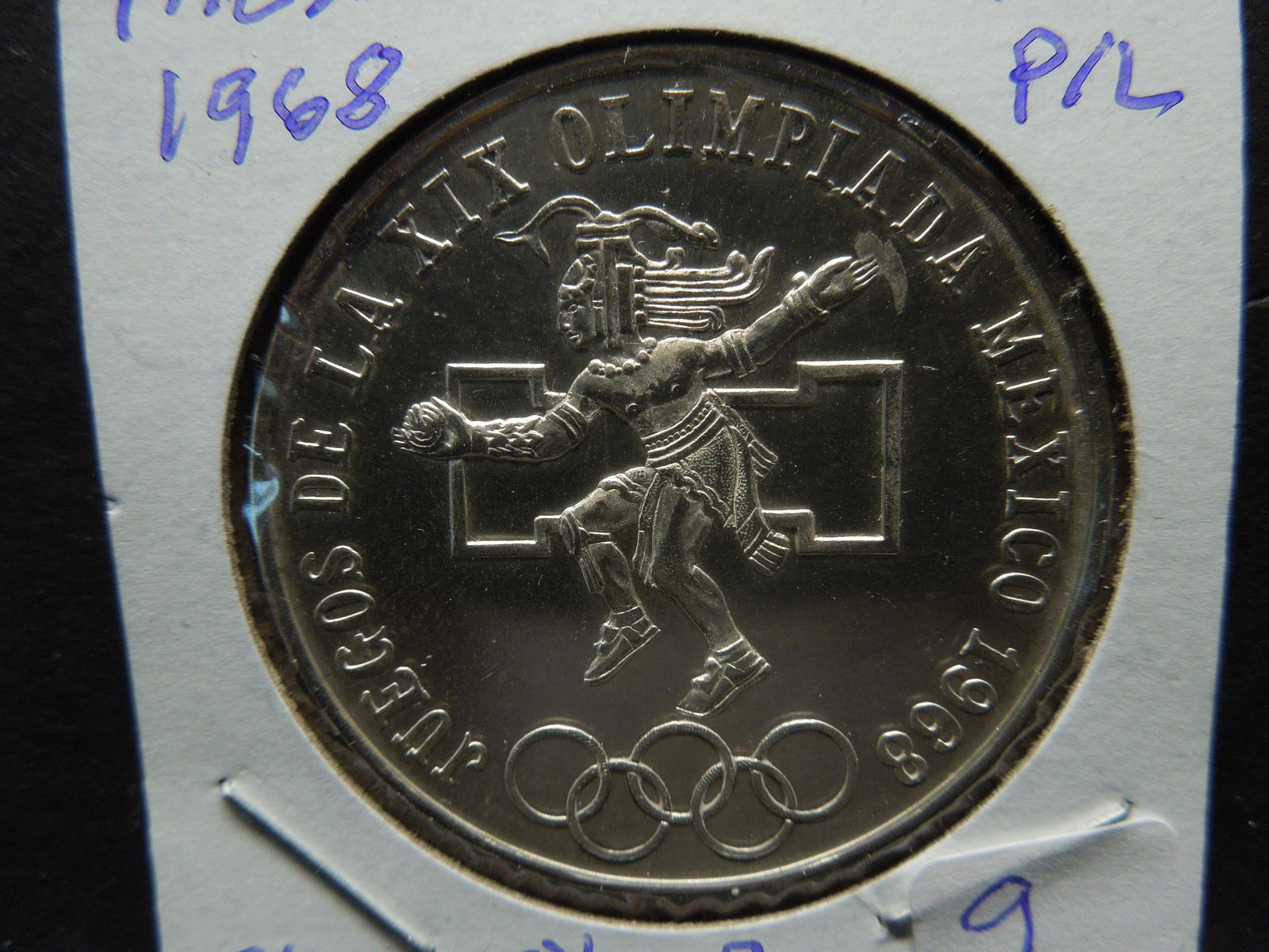 1968 Mexico Silver Olympic Coin.  Proof Like BU. (1 of 3)