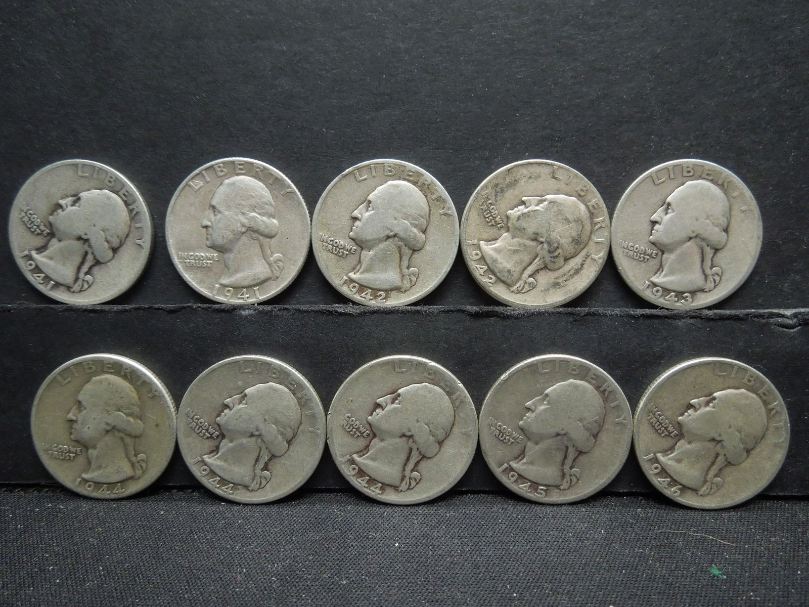 (10) 90% Silver Washington Quarters (1 of 3)