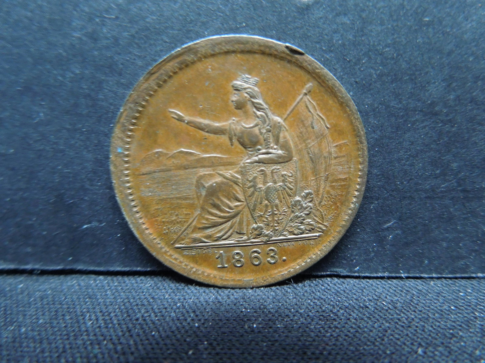 1863 Merchant Civil War Token. Christopher Karl New: 1863 Merchant Civil War Token. Christopher Karl New York City. Beautiful Token. Unc. Large