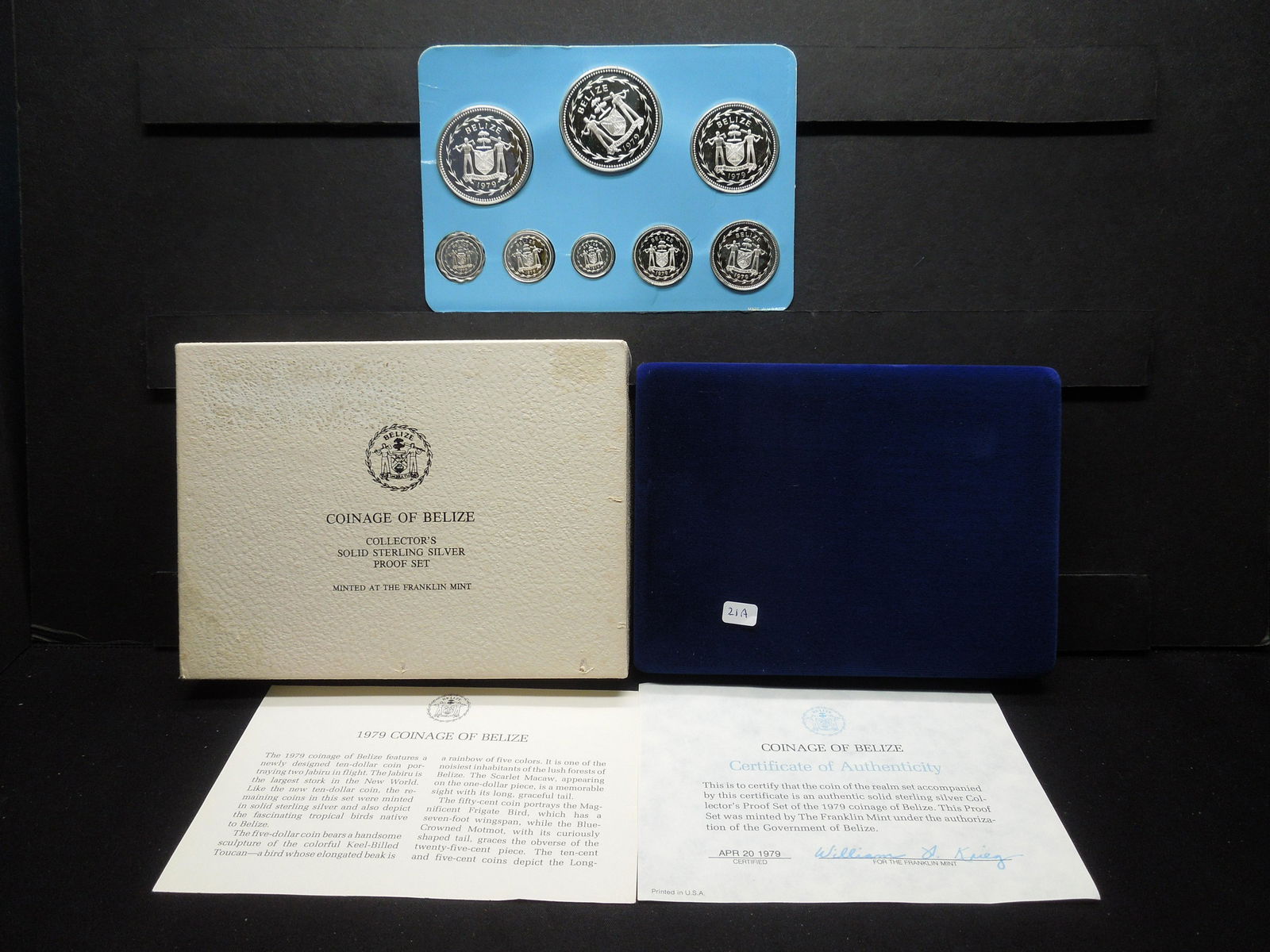 1979 Belize .925 Sterling Proof Set.  Over 3 Troy (1 of 5)