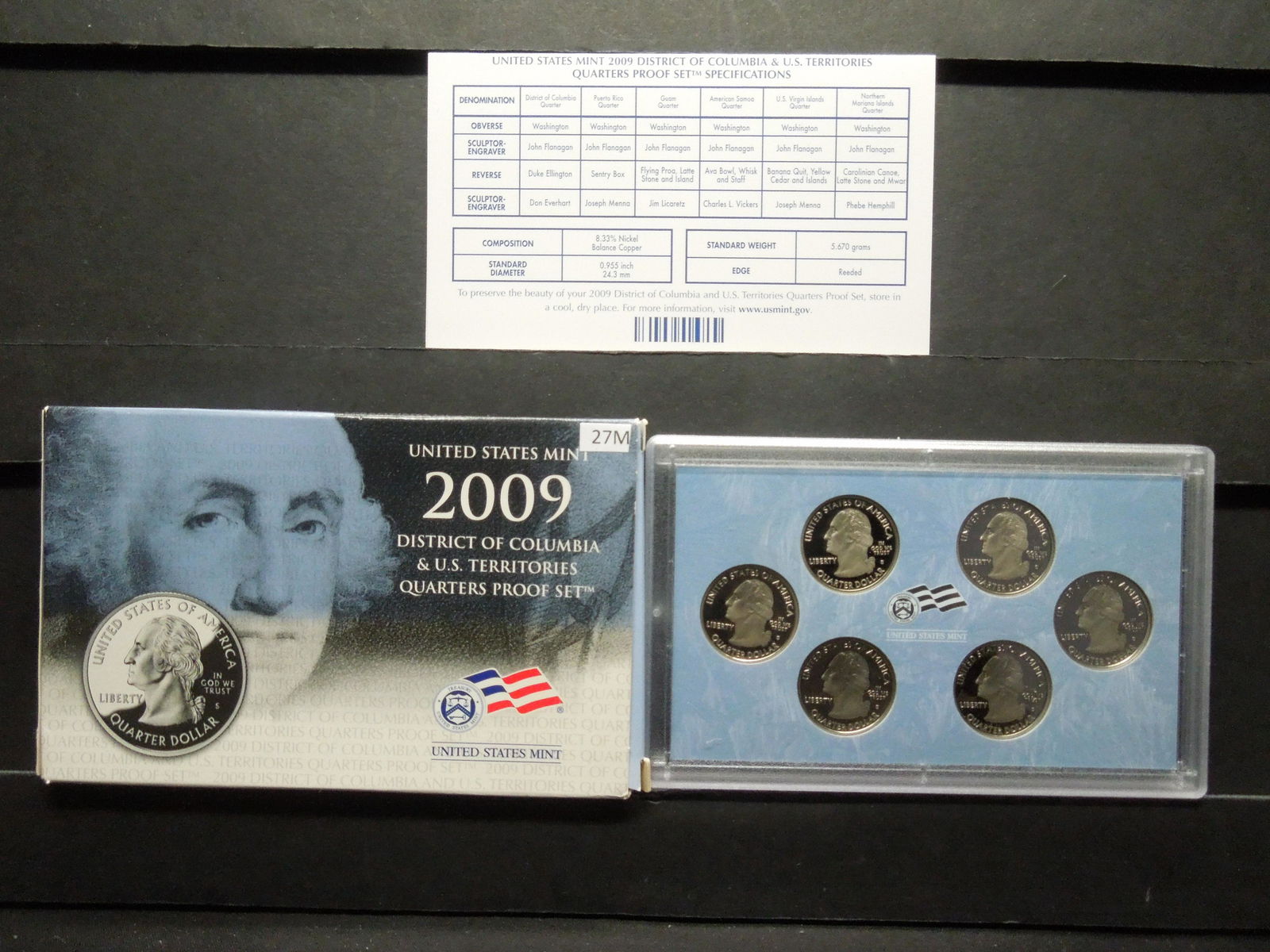 2009 Quarters D.C. & U.S. Territories 6-Coin Proof Set, (1 of 4)
