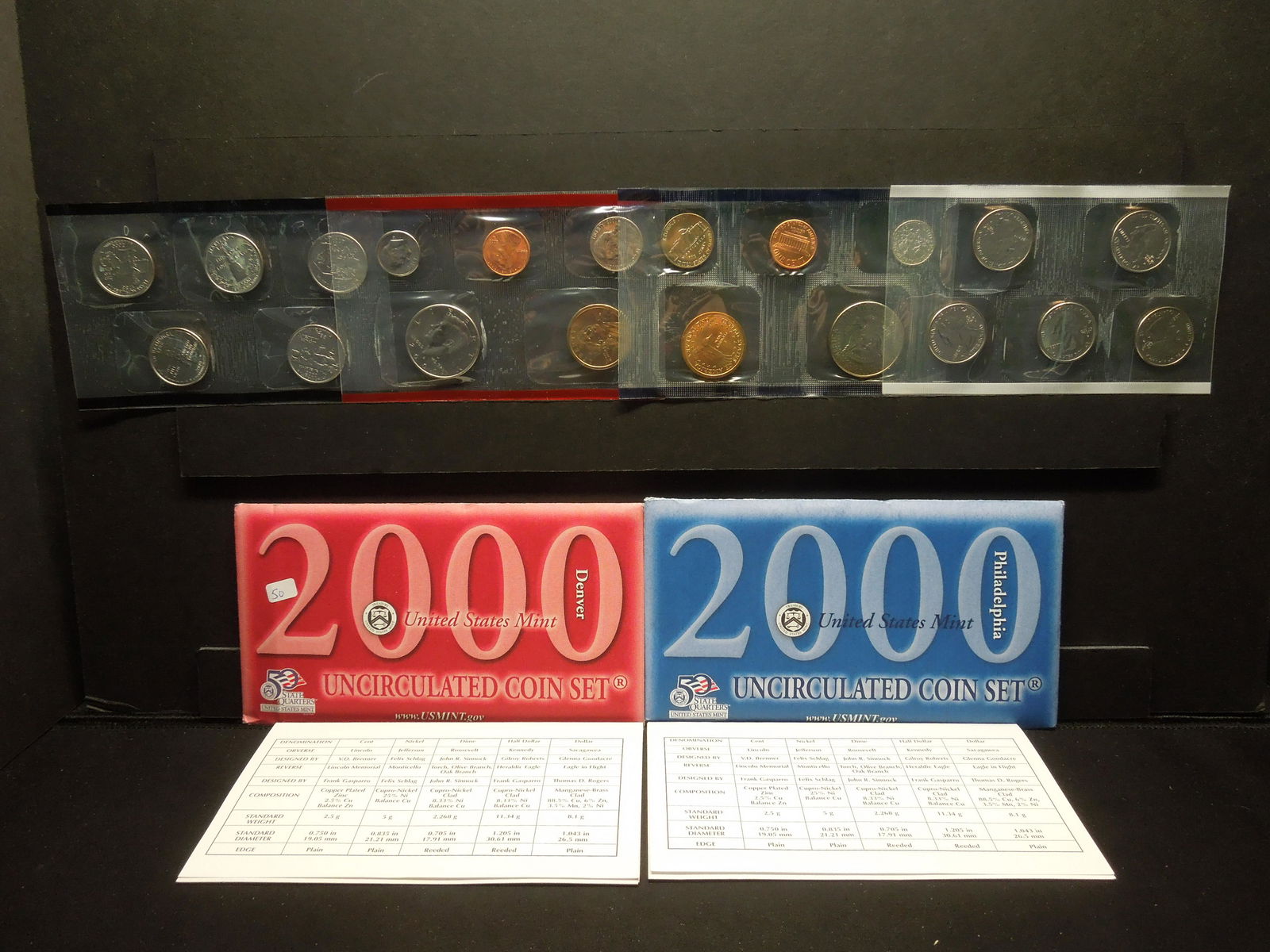 (20) Coin 2000 P/D US Mint Set.  GEM Unc. (1 of 13)