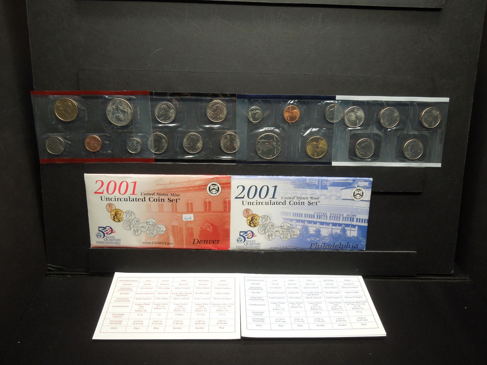 (20) Coin 2001 P/D US Mint Set.  GEM Unc. (1 of 13)