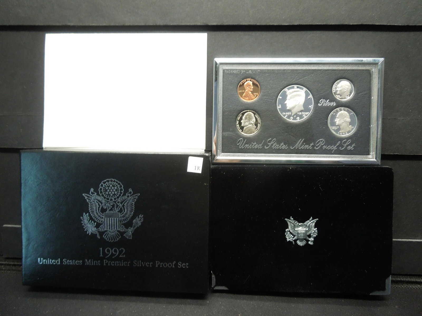 1992 United States Mint Premier Silver 5-Coin Proof Set: 1992 United States Mint Premier Silver 5-Coin Proof Set With Original Gov't Packaging & COA.