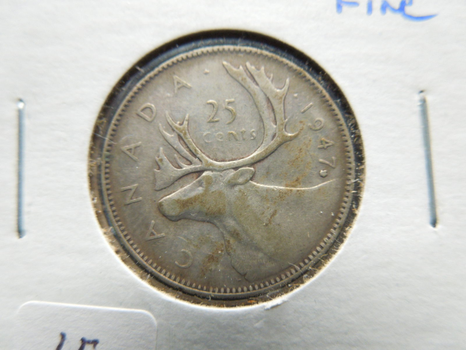 1947 Canada Quarter. With Maple Leaf.  Fine.. (1 of 3)