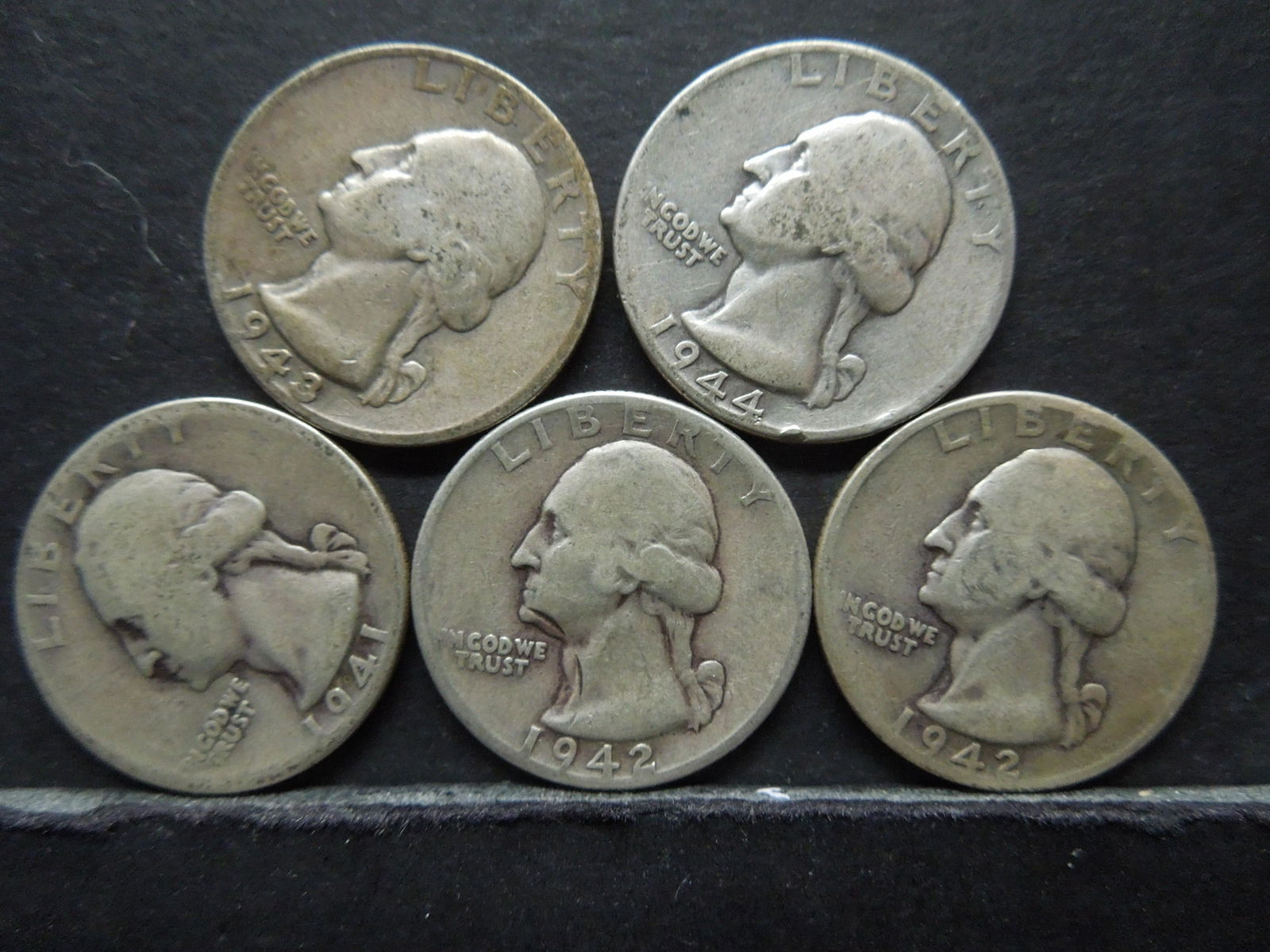 1941, 1942 PD, 1943, 1944 Washington Quarters (1 of 2)