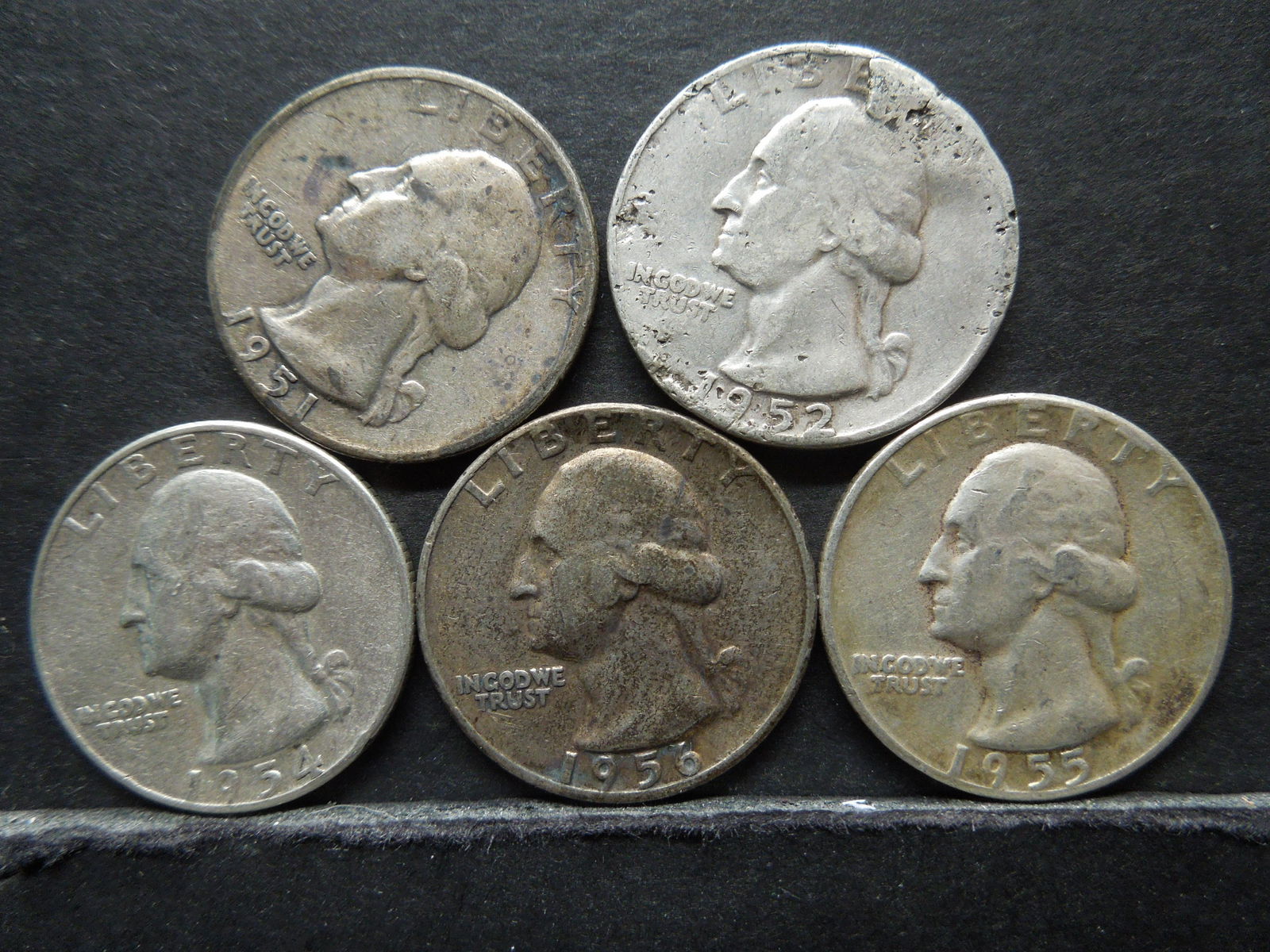 1951, 1952, 1954, 1955, 1956 Washington Quarters (1 of 2)