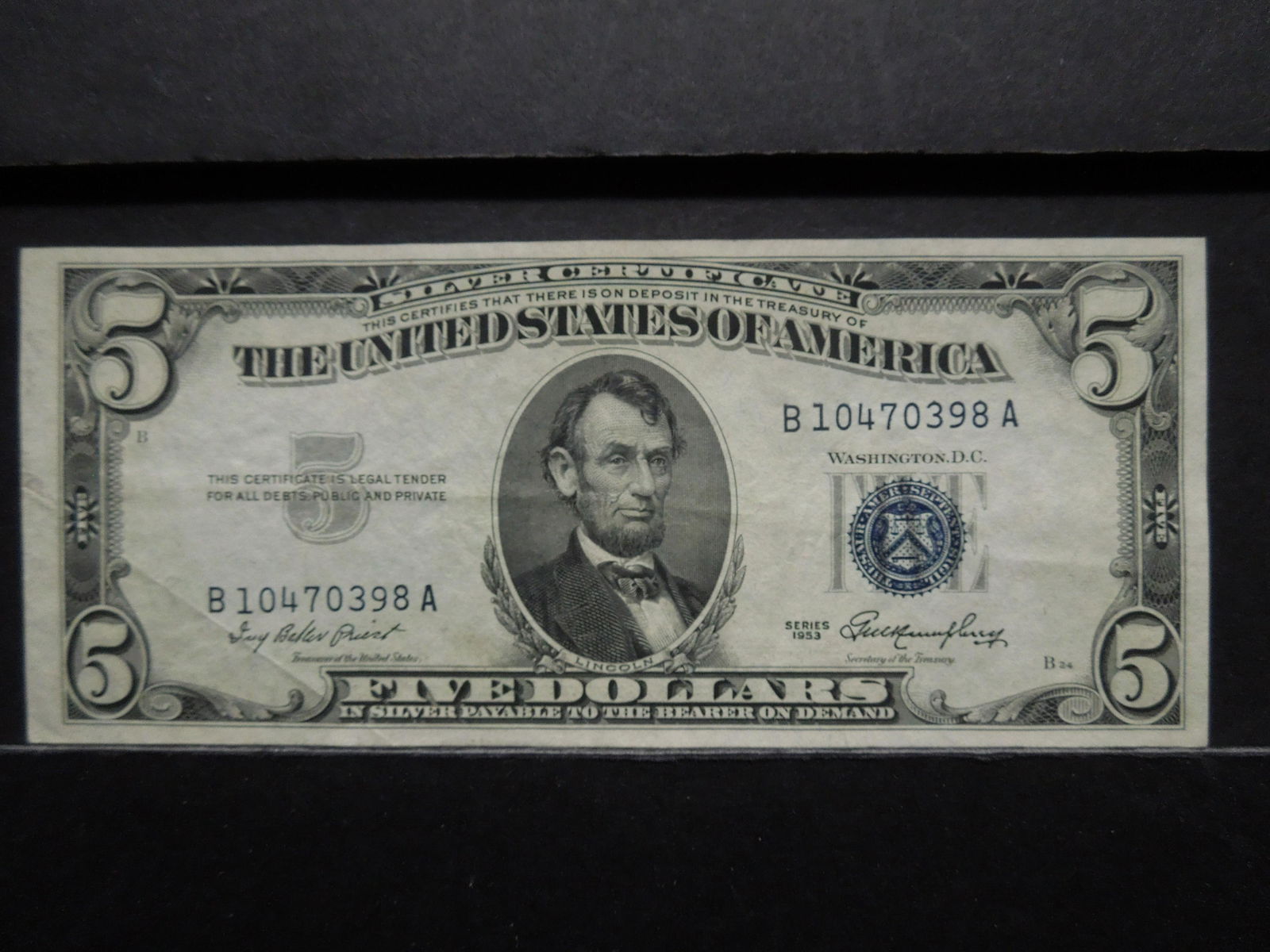1953 $5 Silver Certificate.  Nice Uncirculated. (1 of 3)