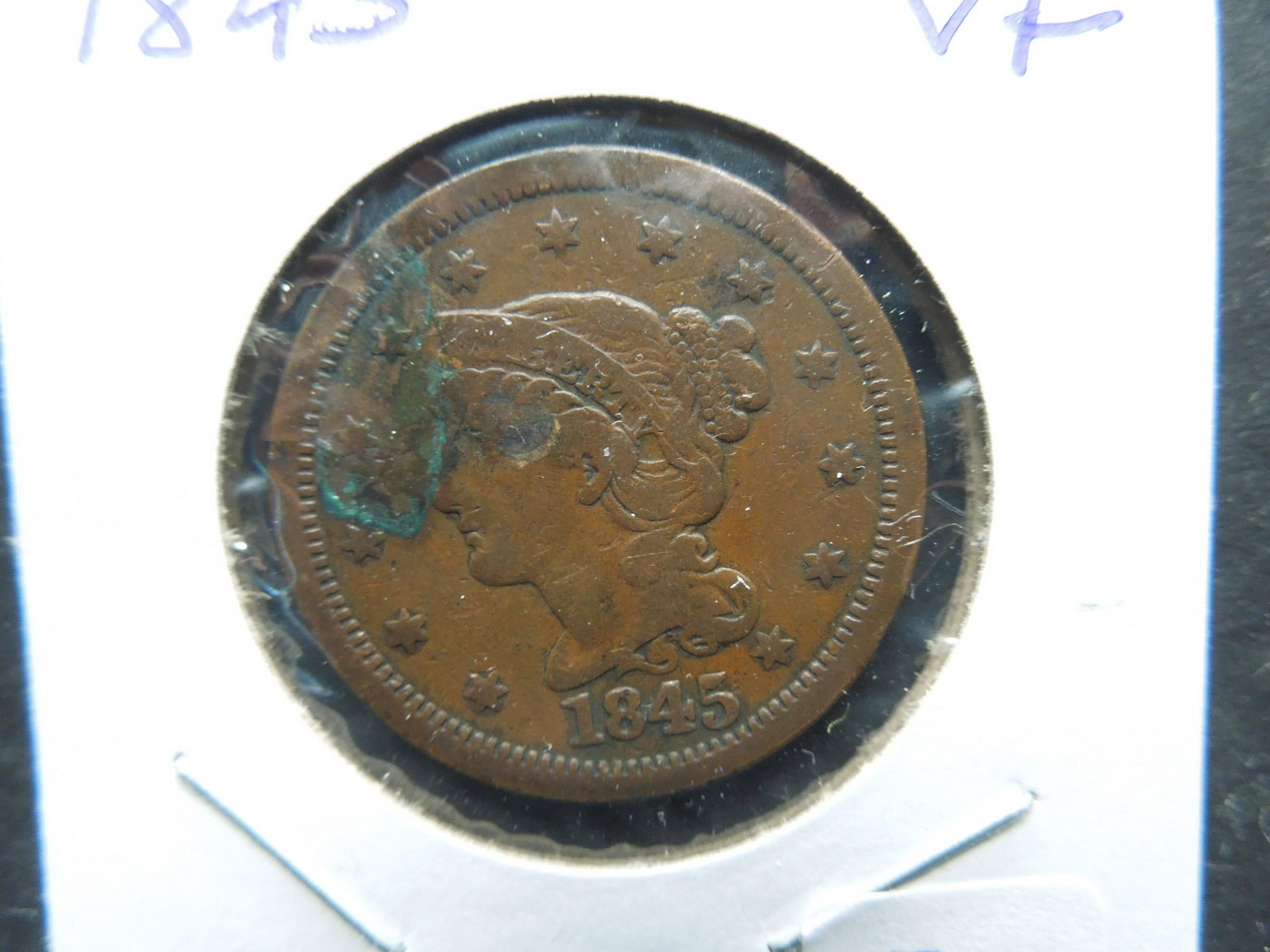 1845 US Large Cent.  Very Fine. (1 of 3)