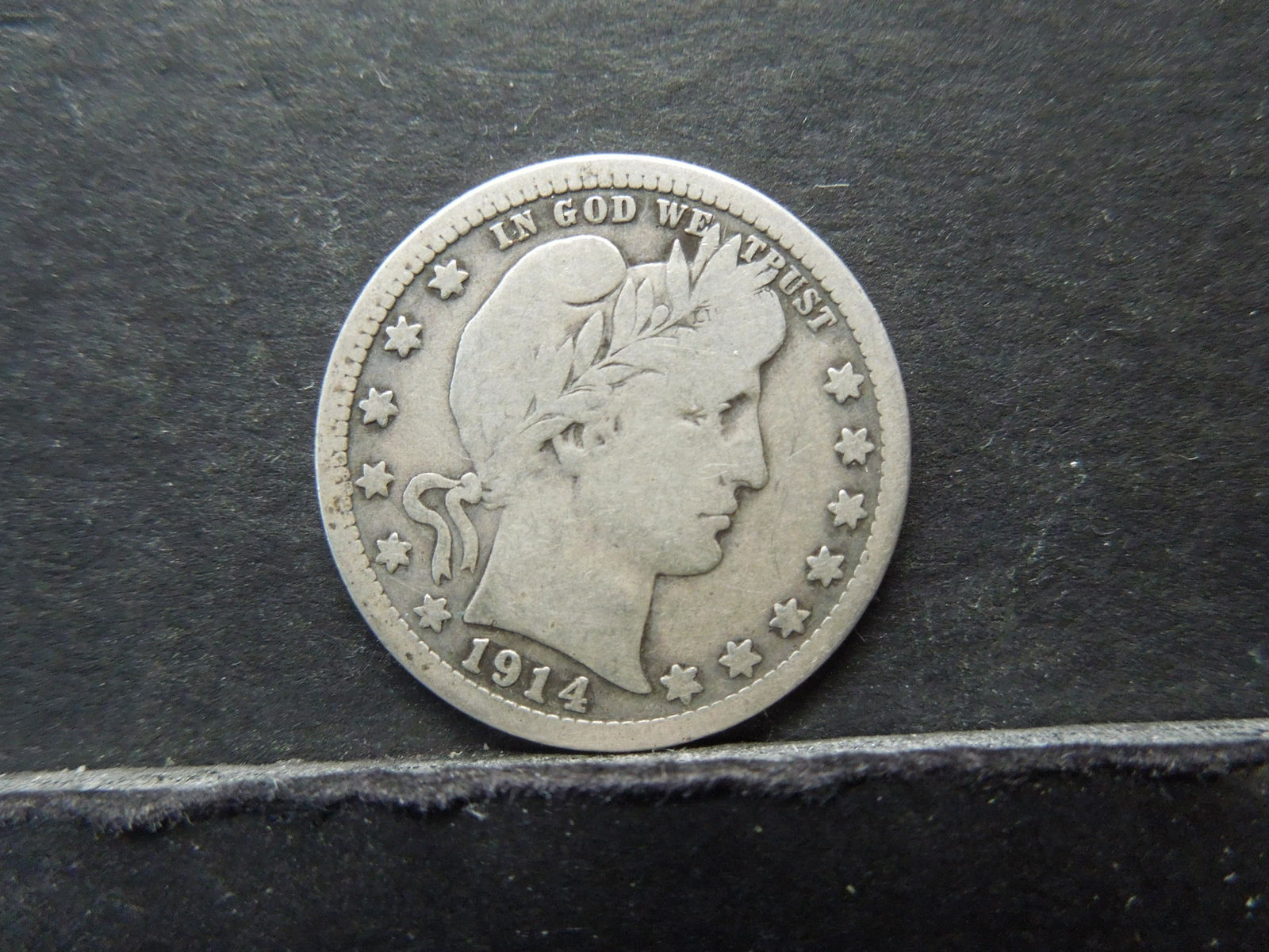 1914 Barber Quarter.  Nice Original Coin. (1 of 2)