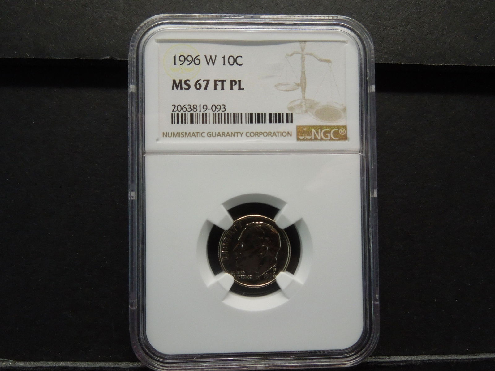 Famous 1996-W Roosevelt Dime NGC MS67 Full Torch Lines (1 of 4)