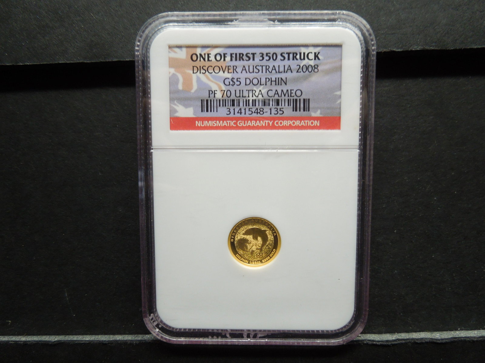 Australia Gold $5.00 Dolphin NGC PF70 UCAM: Australia Gold $5.00 Dolphin NGC PF70 UCAM