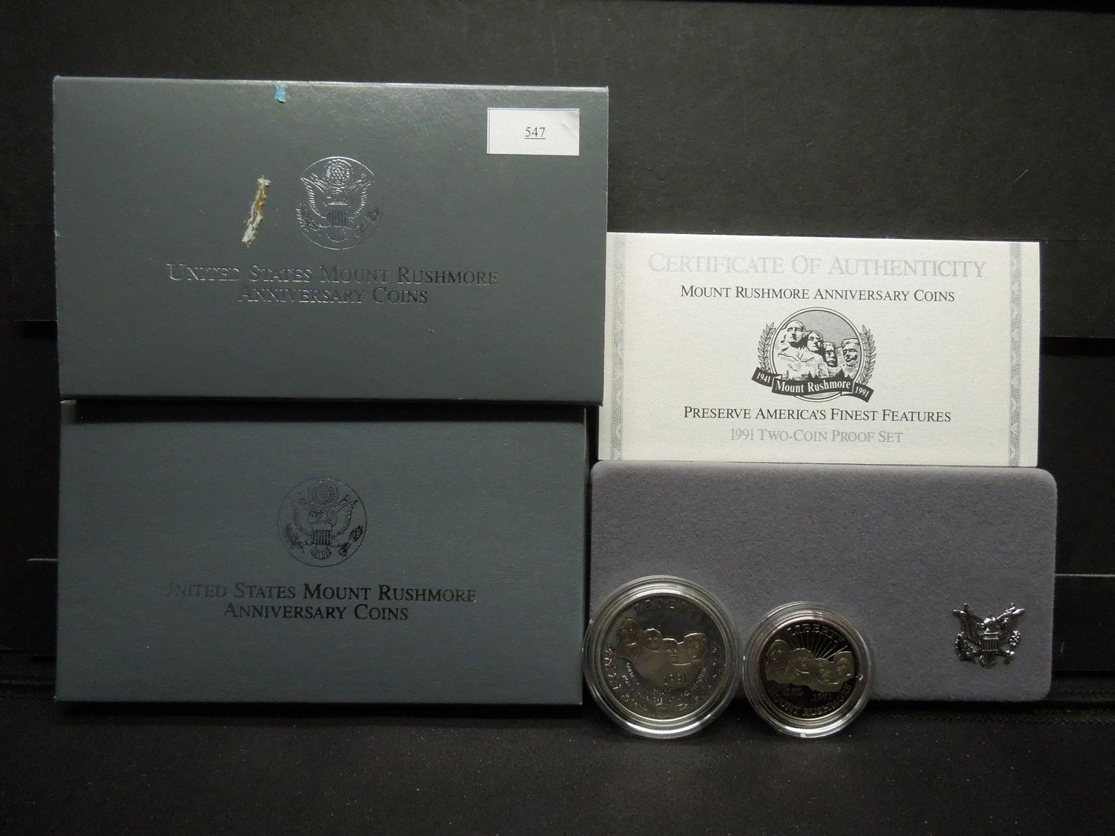1991 Mt Rushmore 2pc Proof Commem Set With Silver (1 of 5)