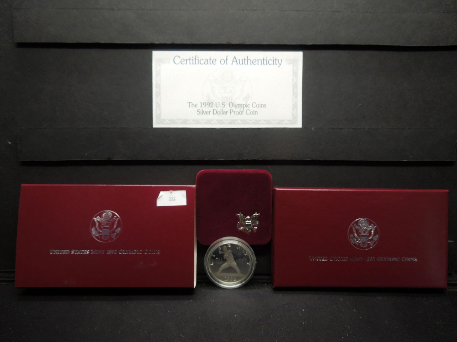 1992 Olympic Baseball Proof Silver Dollar with COA (1 of 5)