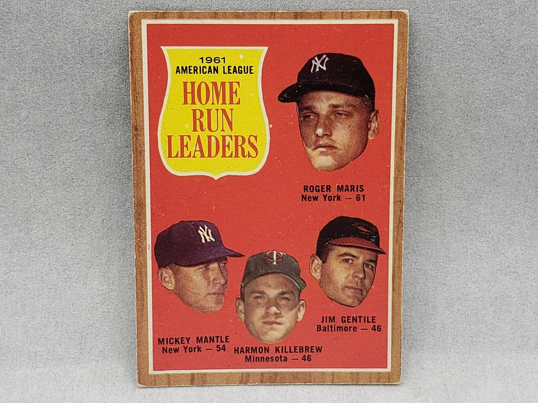 1962 Topps HR Leaders Mickey Mantle, Roger Maris #53: 1962 Topps HR Leaders Mickey Mantle, Roger Maris #53