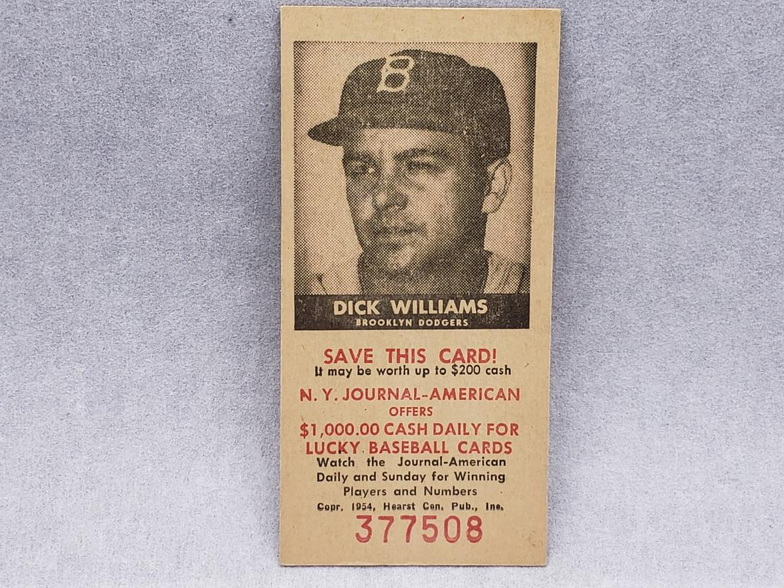 1954 NY Journal American Dick Williams HOF (1 of 2)