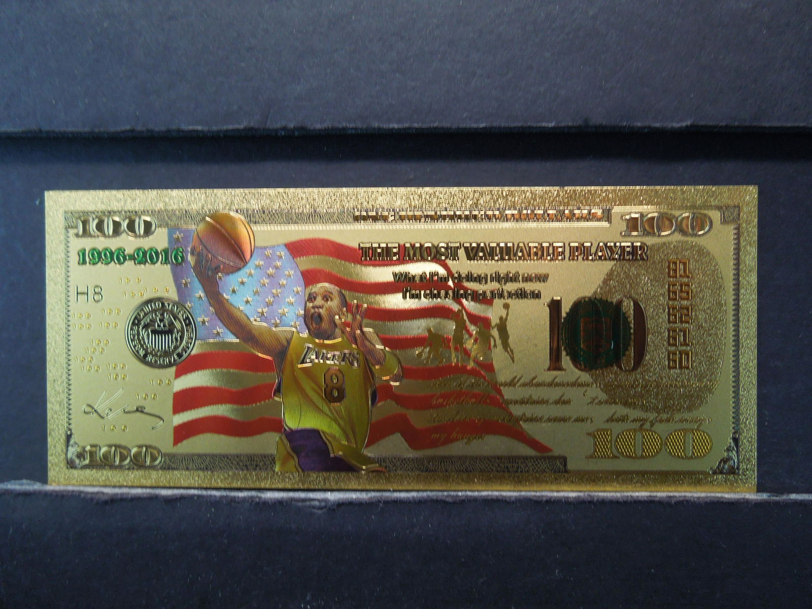 24K Gold Foil Kobe Bryant Note, NOVELTY (1 of 3)