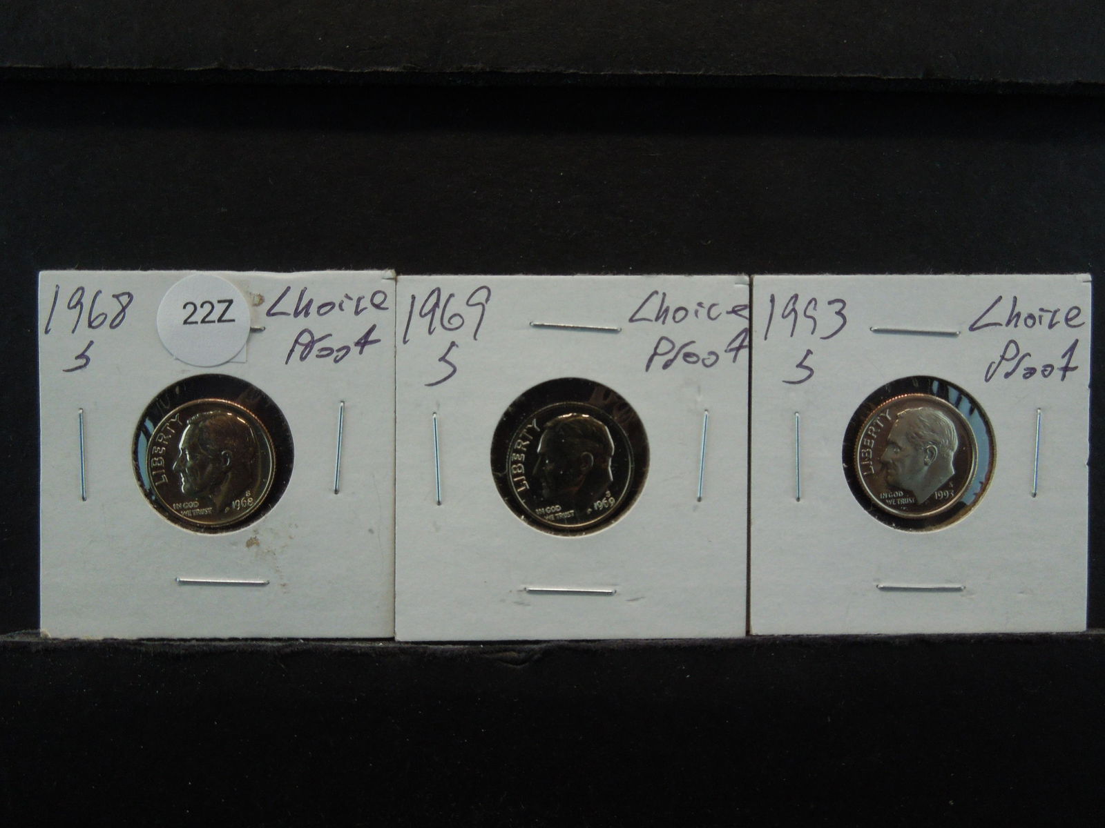 1968 S, 1969 S, 1993 S Proof Roosevelt Dimes (1 of 3)