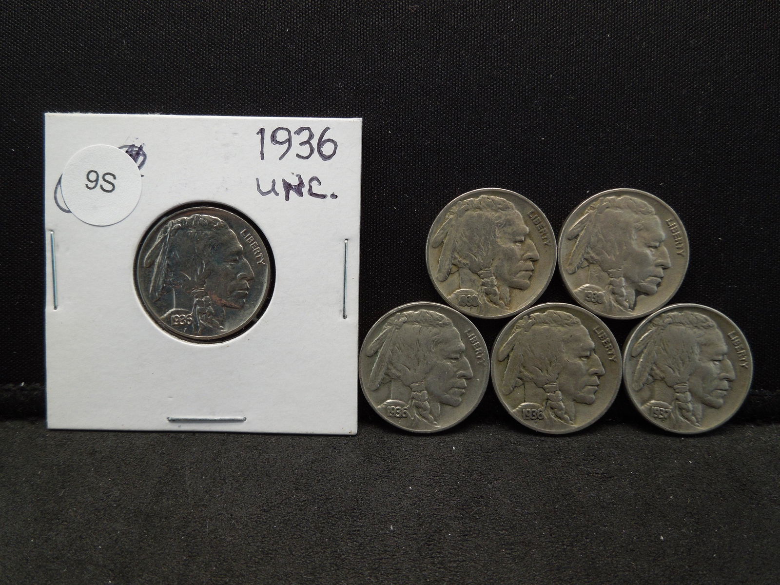 1936 PPS, 1937, (2) 1938 D Buffalo Nickels (1 of 5)