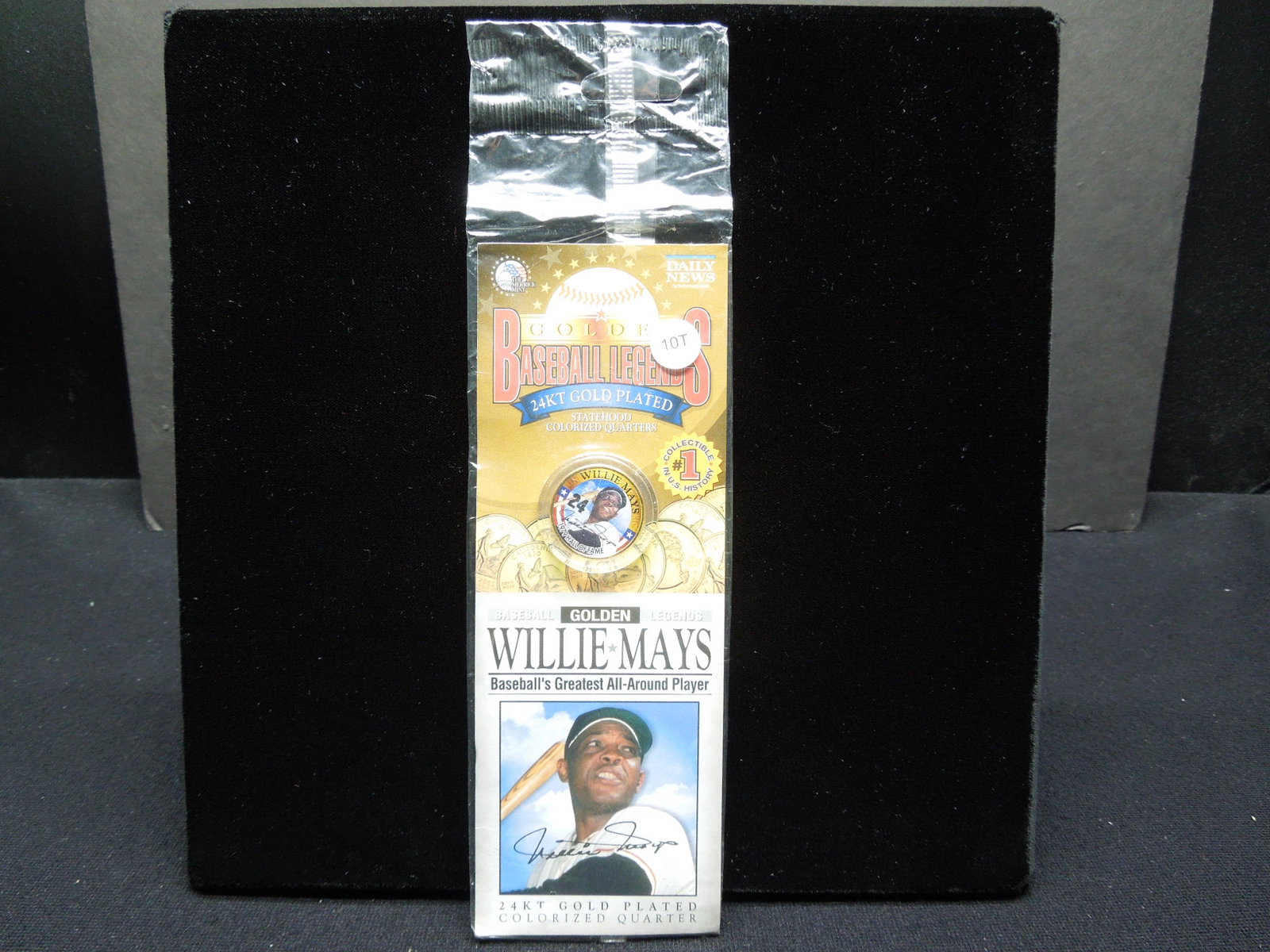 24KT Gold Plated Colorized Willie Mays Novelty Quarter: 24KT Gold Plated Colorized Willie Mays Novelty Quarter