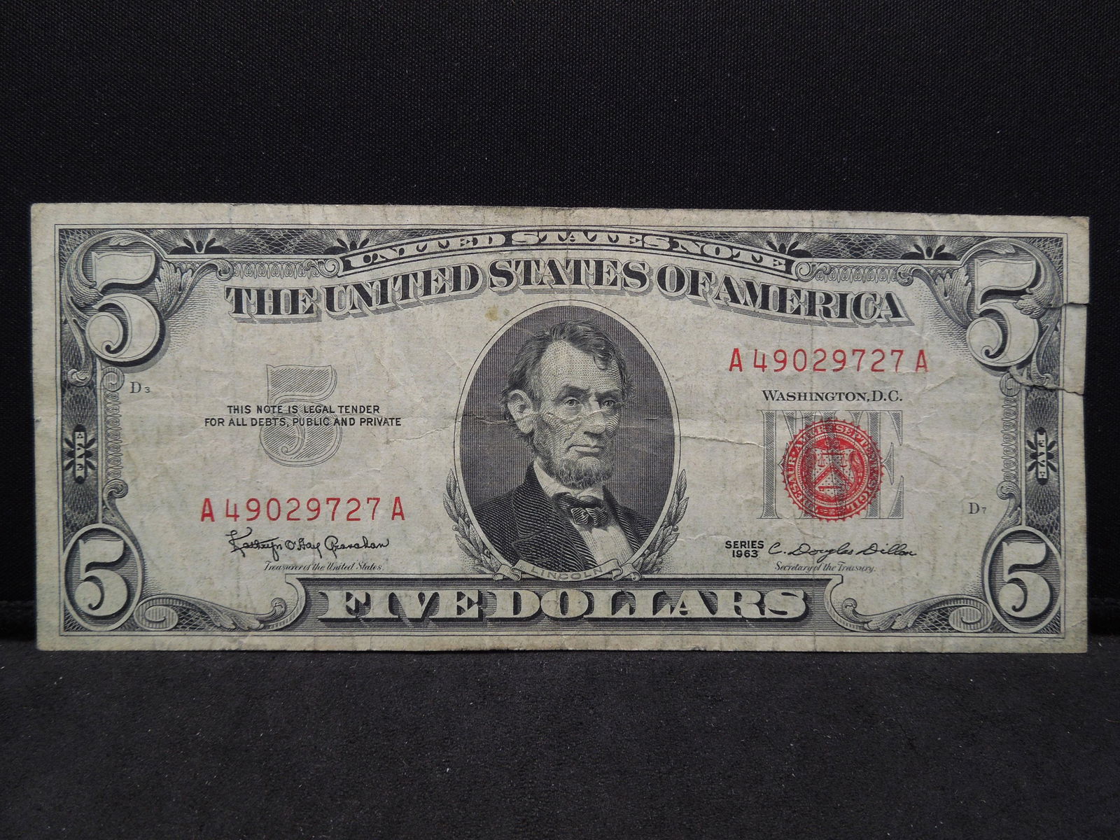 1963 Red Seal Five Dollar Reserve Note (1 of 4)