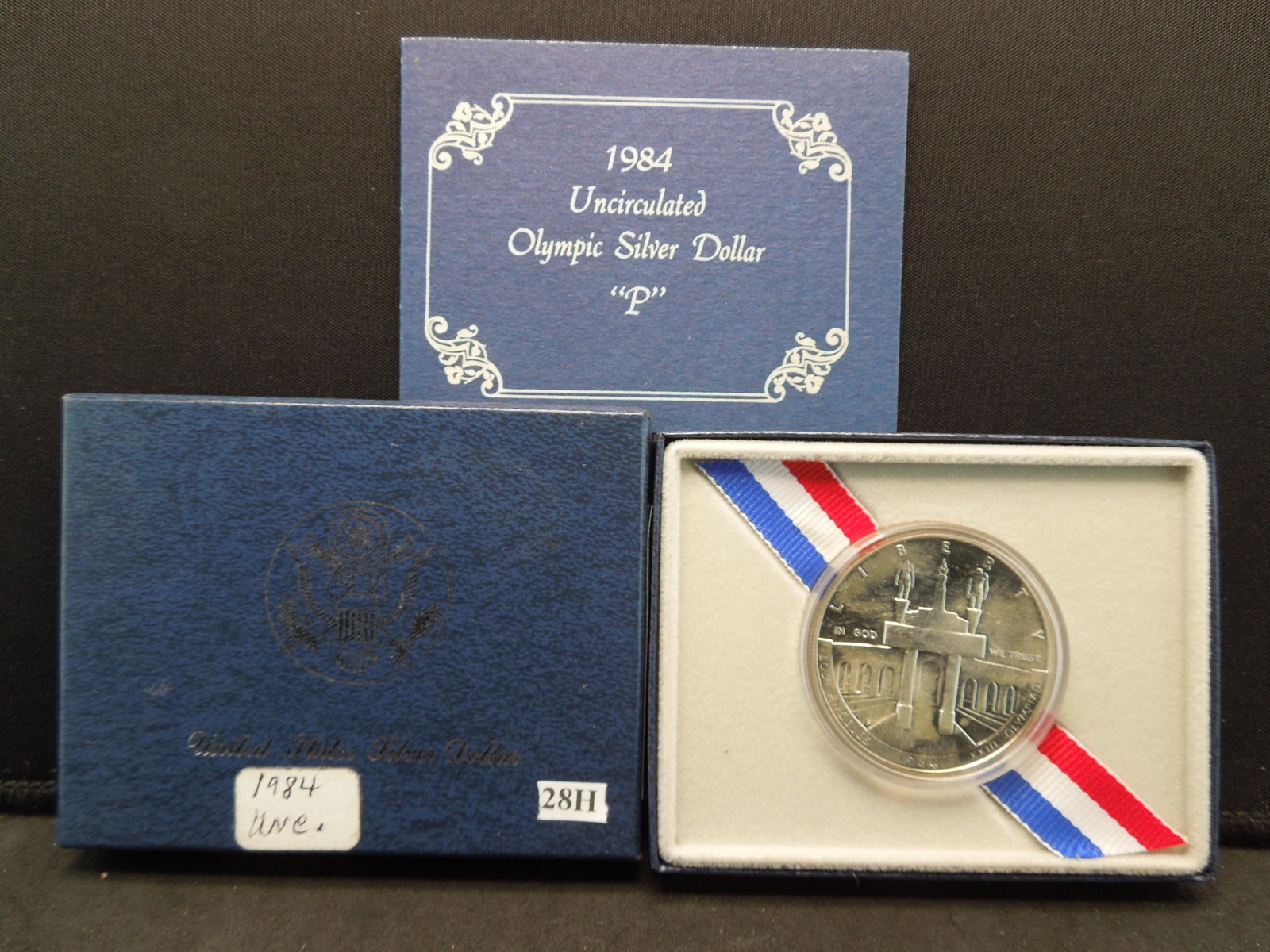 1984 P Silver Dollar. Los Angeles Olympics with box (1 of 4)