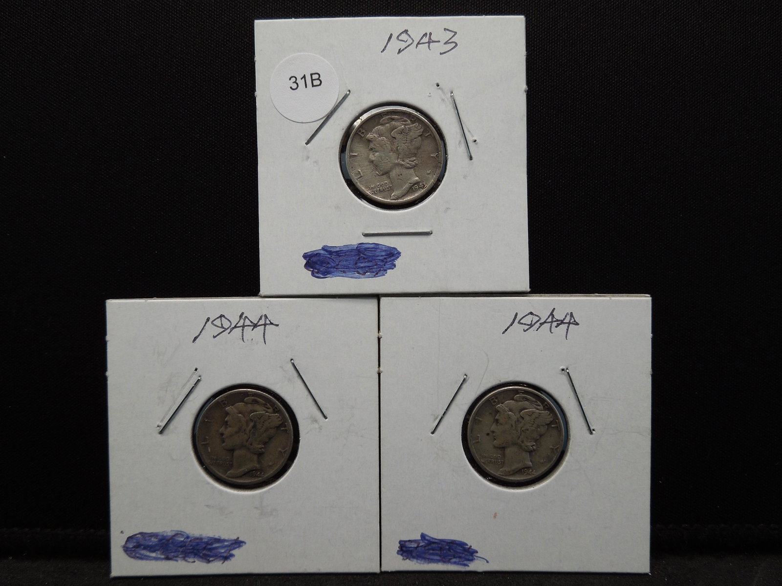 (1) 1943, & (2) 1944 Mercury Dimes (1 of 5)