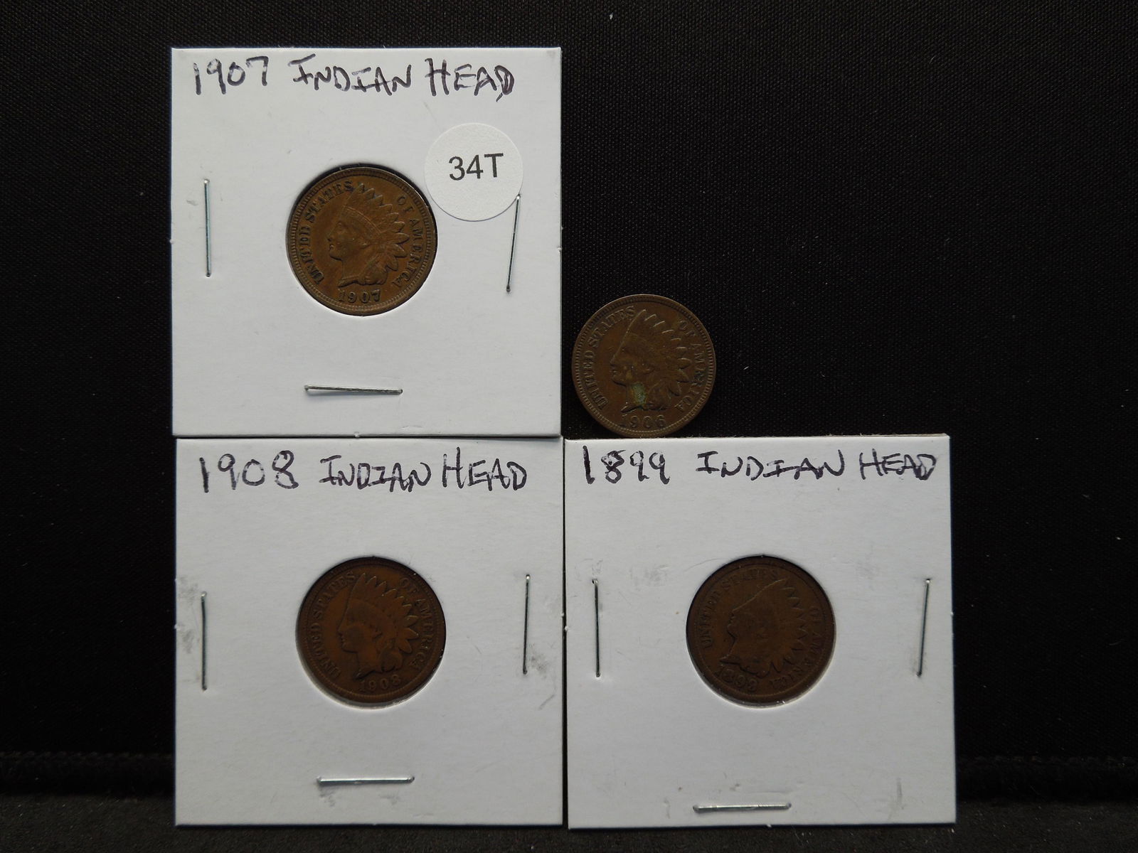 1899, 1906, 1907, 1908 Indian Cents (1 of 7)