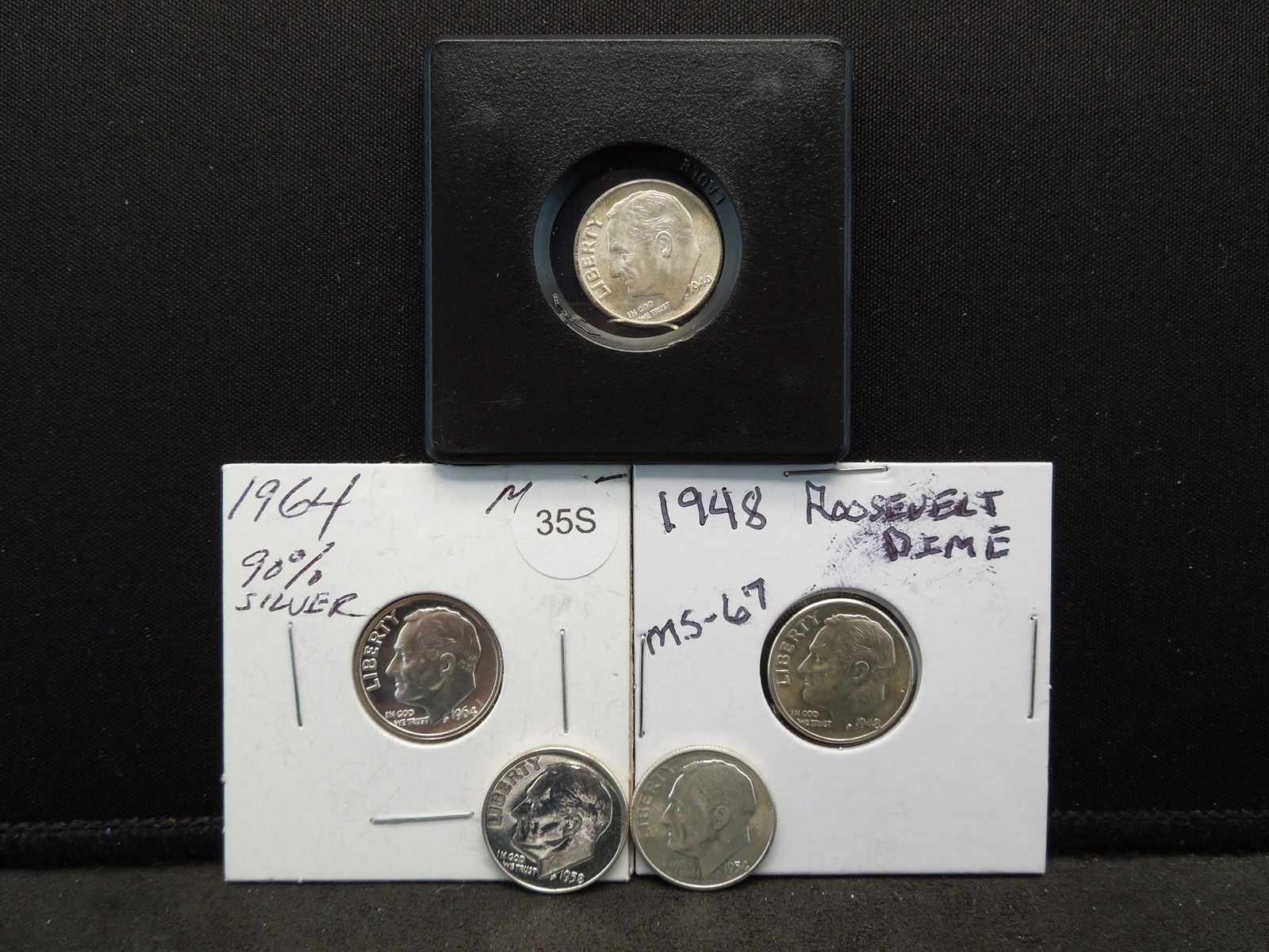 1946, 1948, 1954, 1958 D, 1964 Roosevelt Dimes (1 of 5)