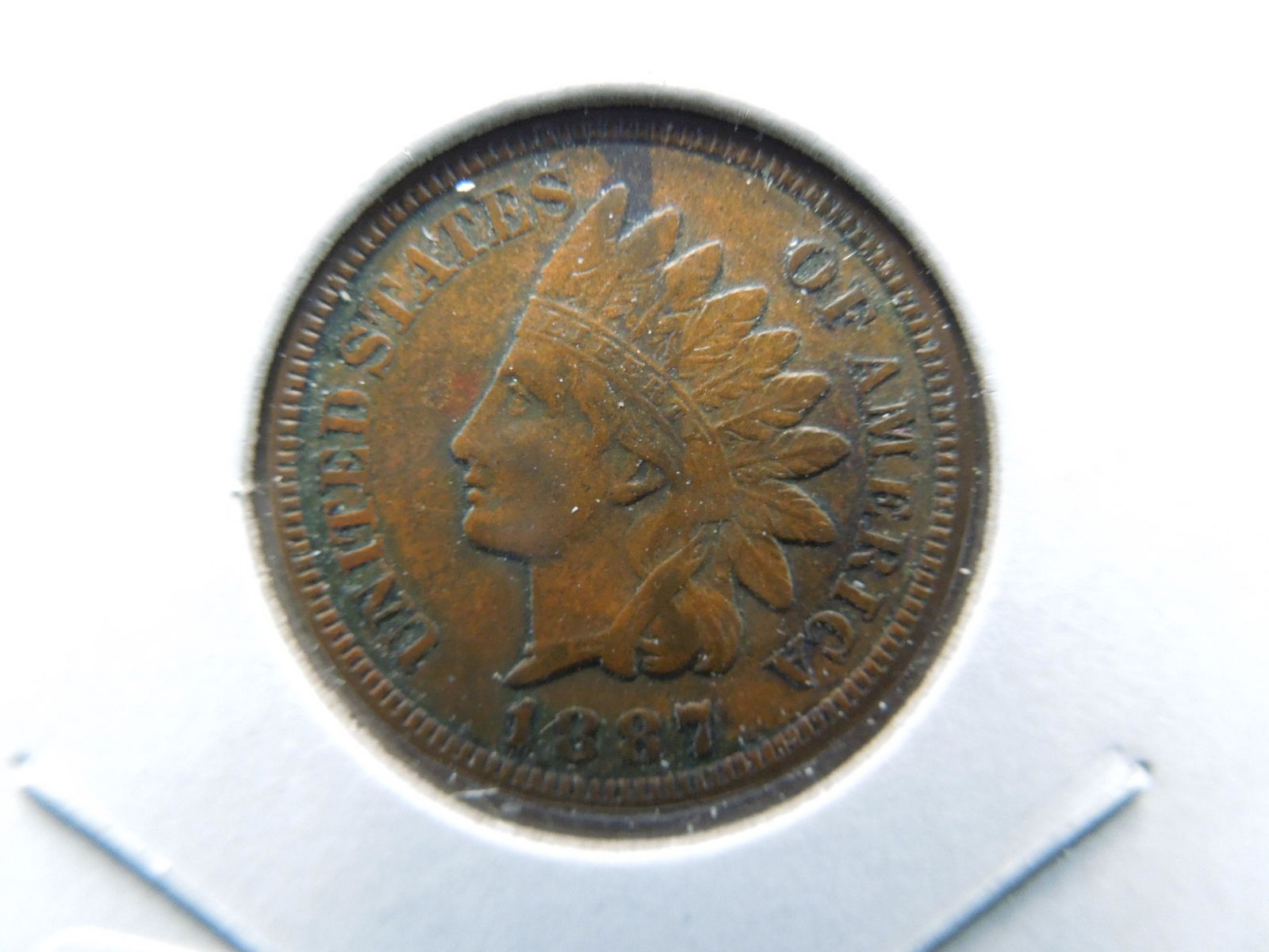 1887 Bronze Indian Cent.  Extra Fine.  Full Sharp (1 of 3)