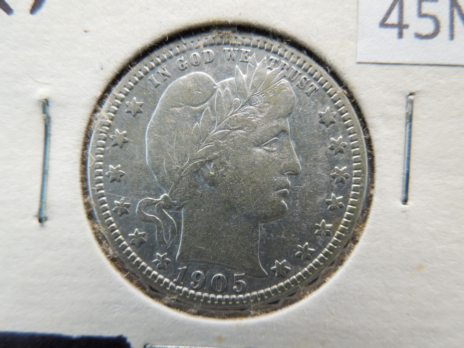 1905-S Semi-Key Date High Grade Barber Quarter. (1 of 3)