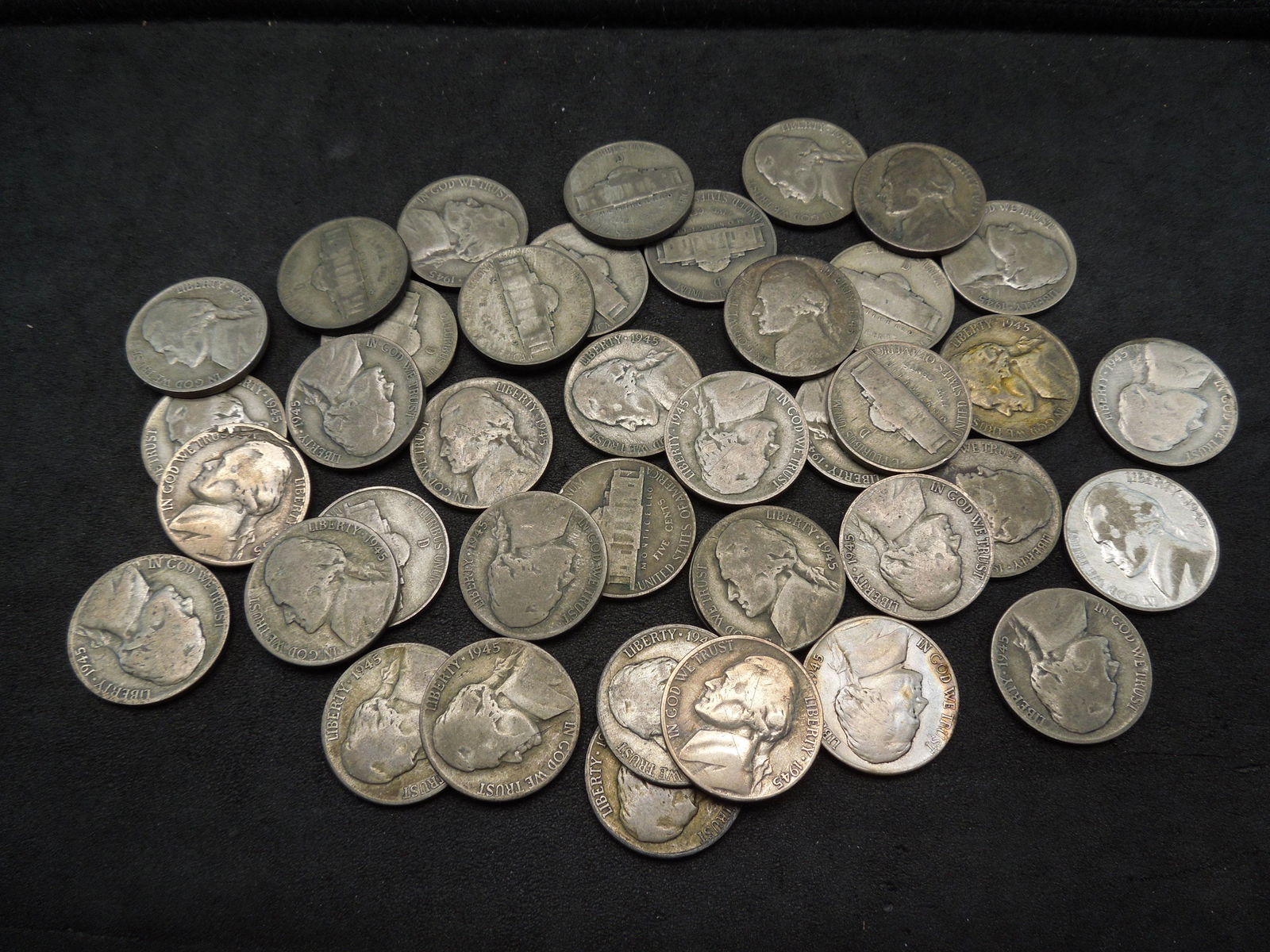 Lot of 40 1945-D Silver Jefferson War Nickels. (1 of 3)