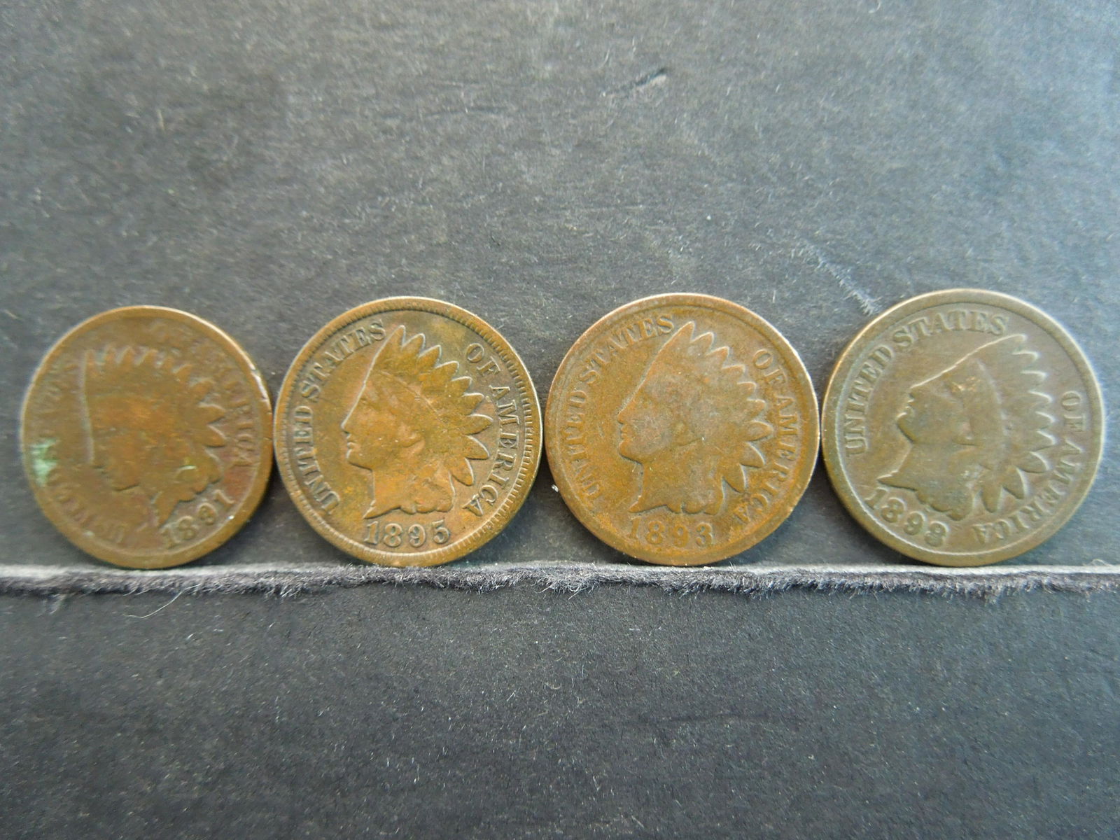 1891, 1893, 1895, 1898 Indian Head Cents Four Coin (1 of 2)