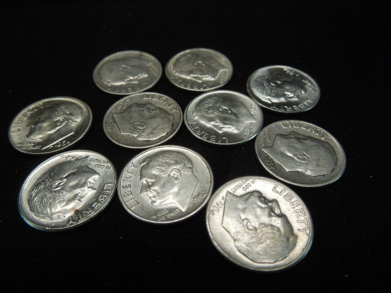 (10) 90% Silver Roosevelt Dimes (1 of 4)