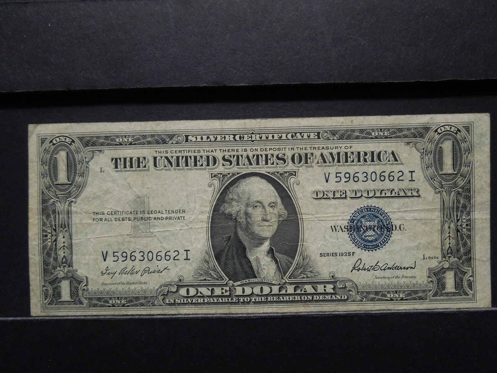 1935 F One Dollar Silver Certificate (1 of 3)