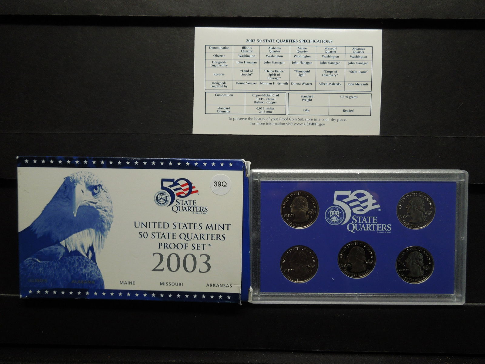 2003 US Mint State Quarters Proof Set, Illinois, (1 of 4)