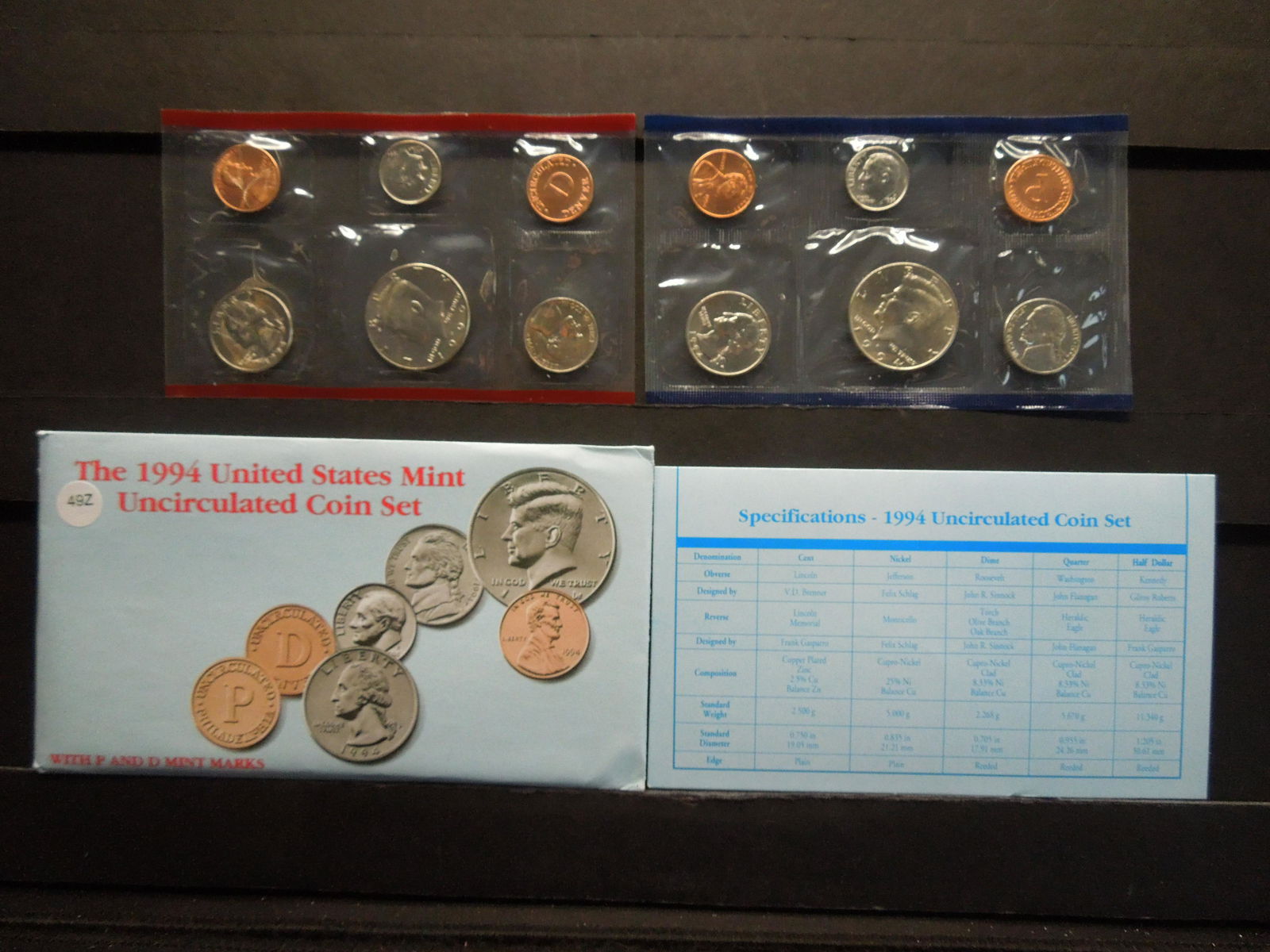 1994 PD US Mint UNC Coin Set (1 of 6)