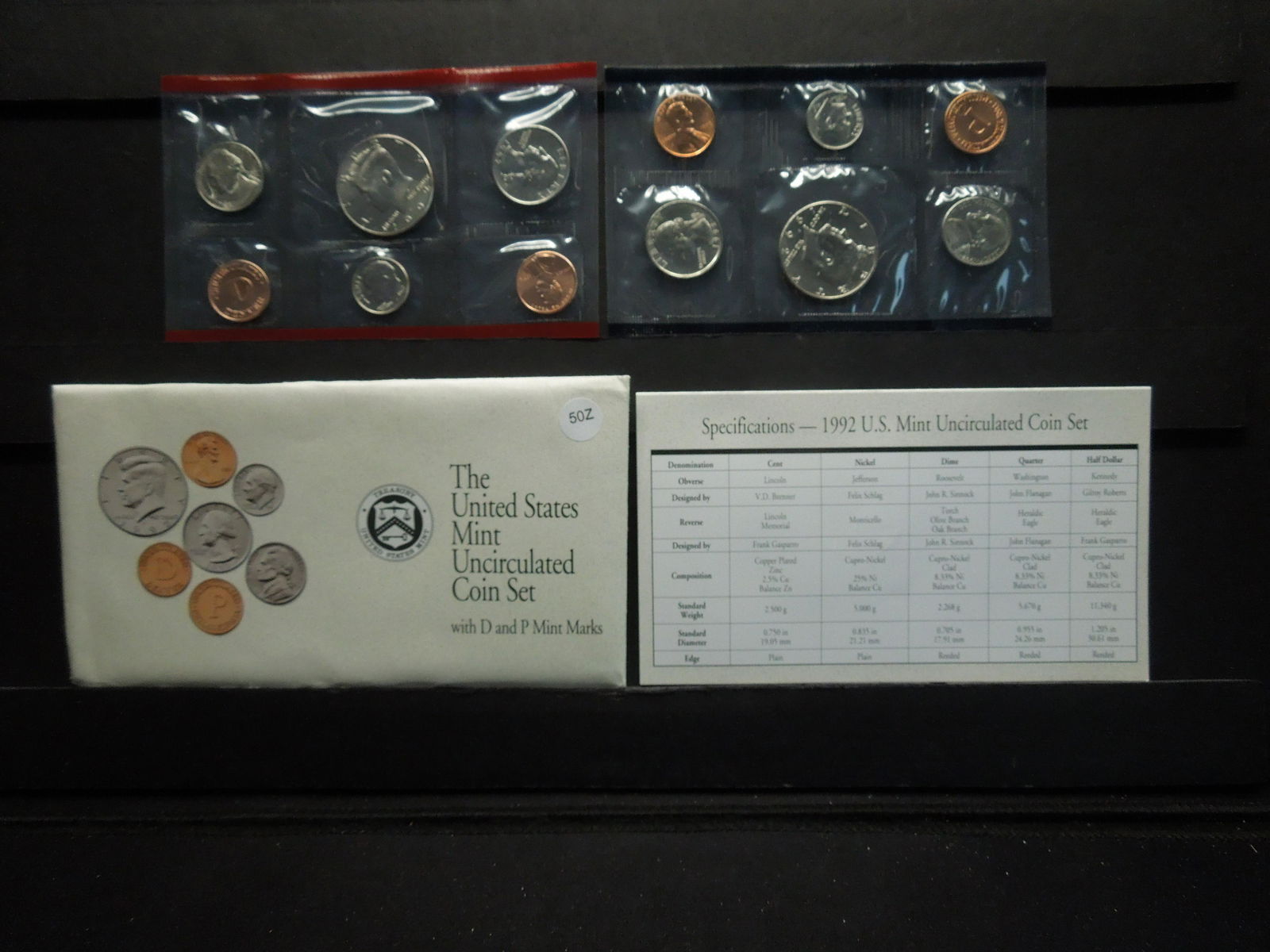 1992 PD US Mint UNC Coin Set (1 of 6)