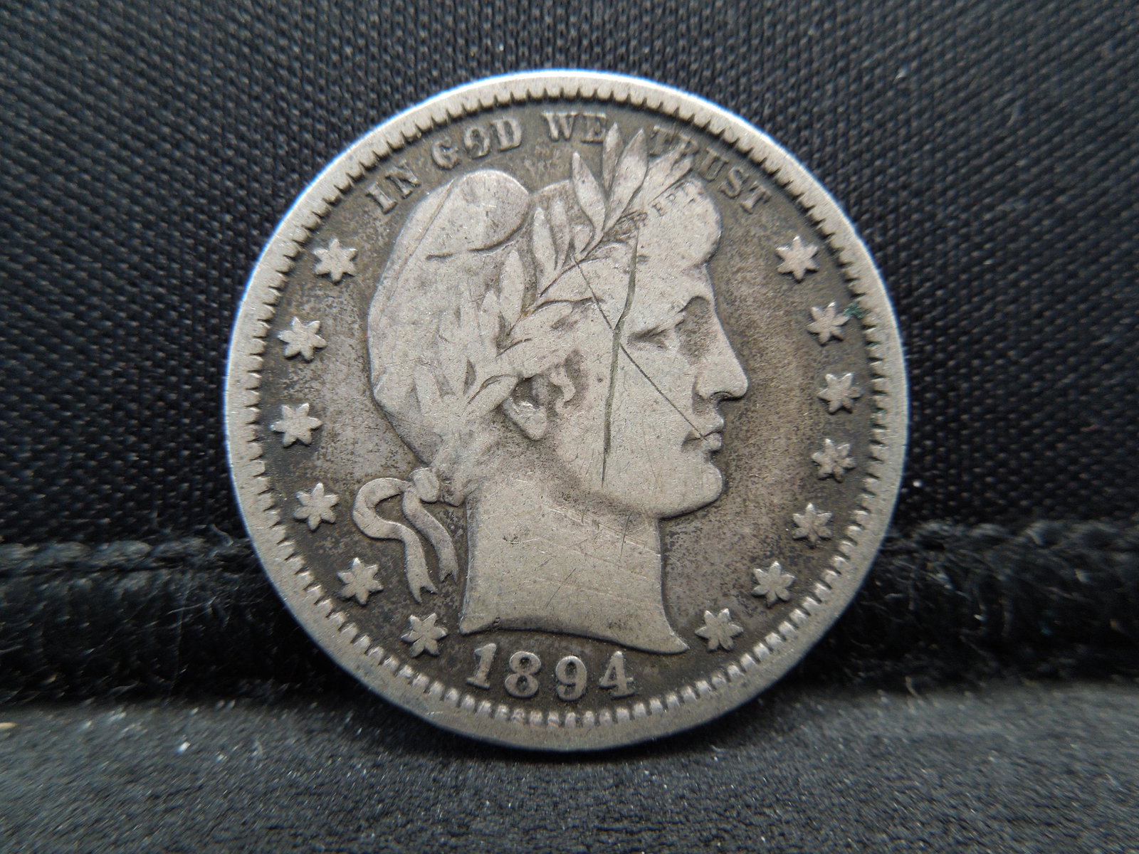 1894 Barber Quarter.  Fine.  Scratched (1 of 2)