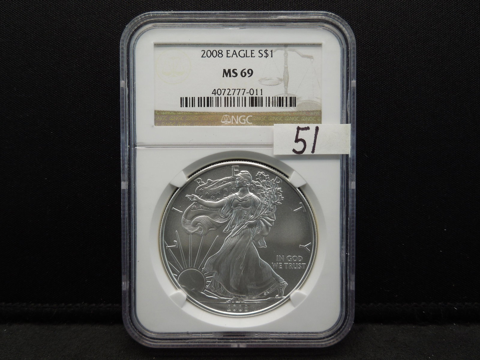 2008 American Silver Eagle. NGC MS69 (1 of 4)