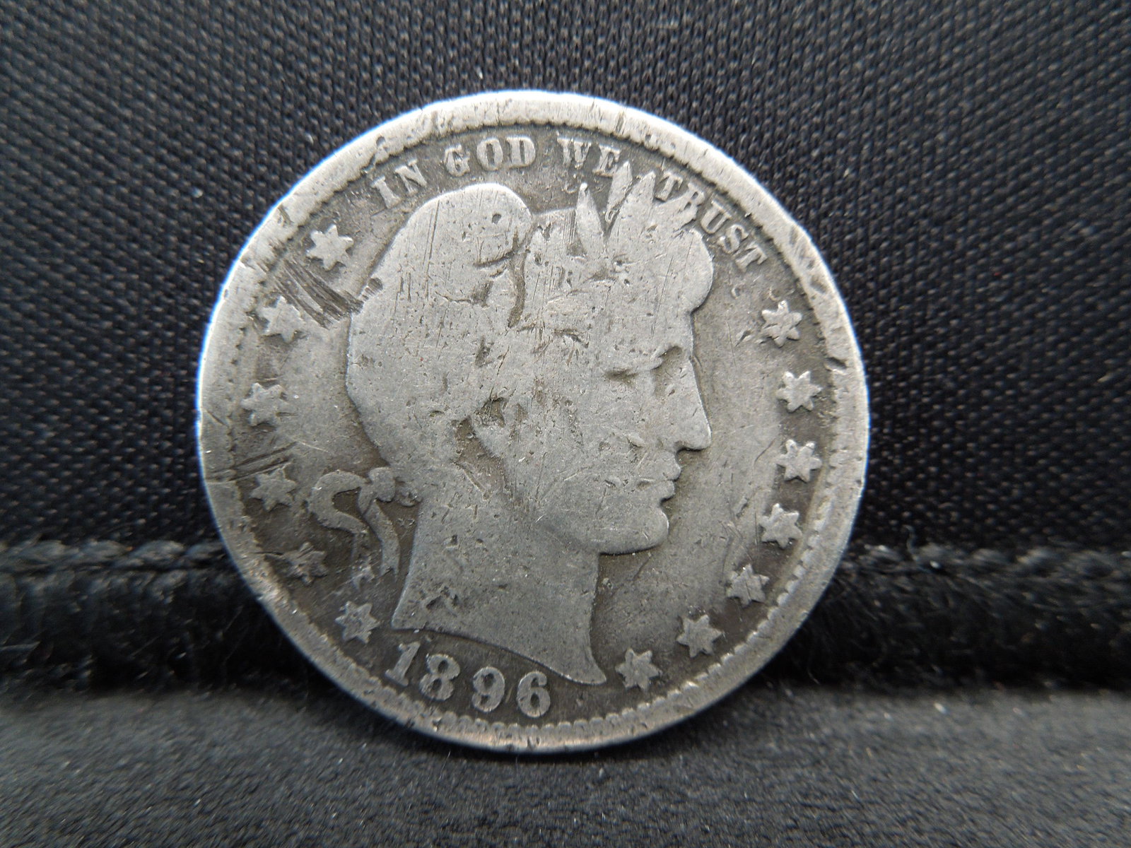1896-O Barber Quarter.  TOUGH DATE!!  Bent (1 of 3)