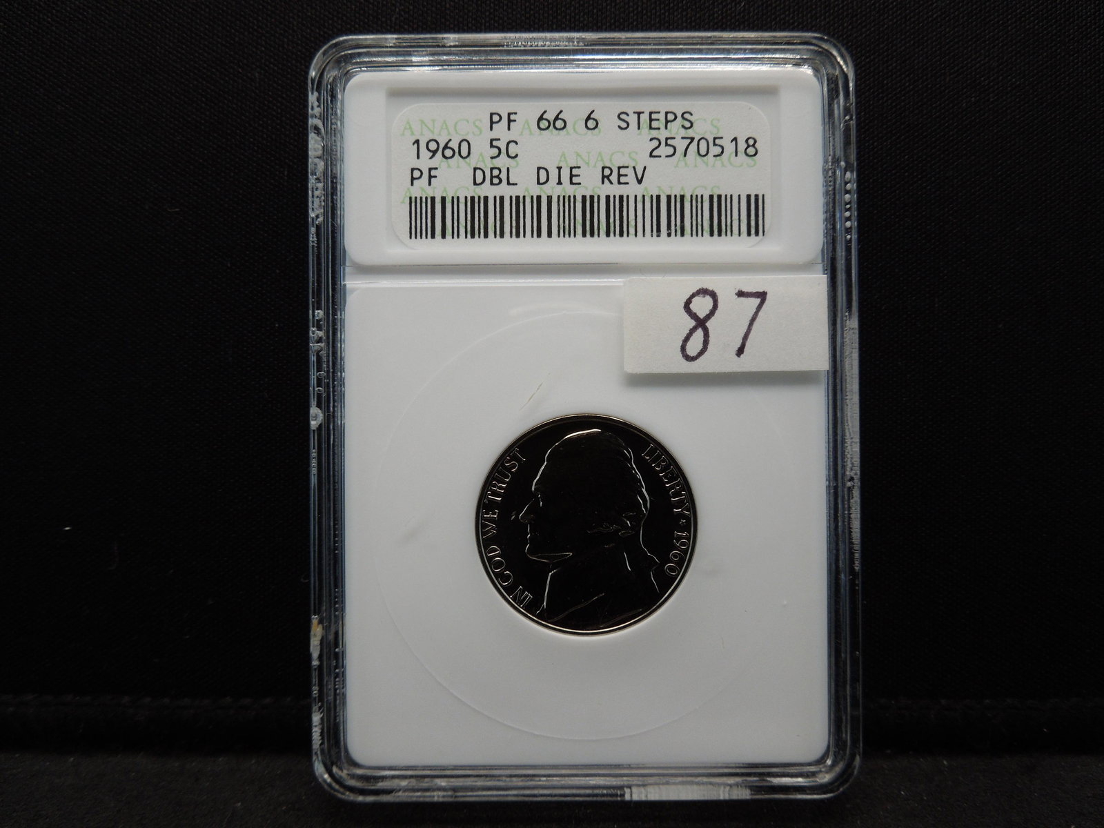 1960 PROOF Jefferson Nickel ERROR.  Double Die Rev. (1 of 4)