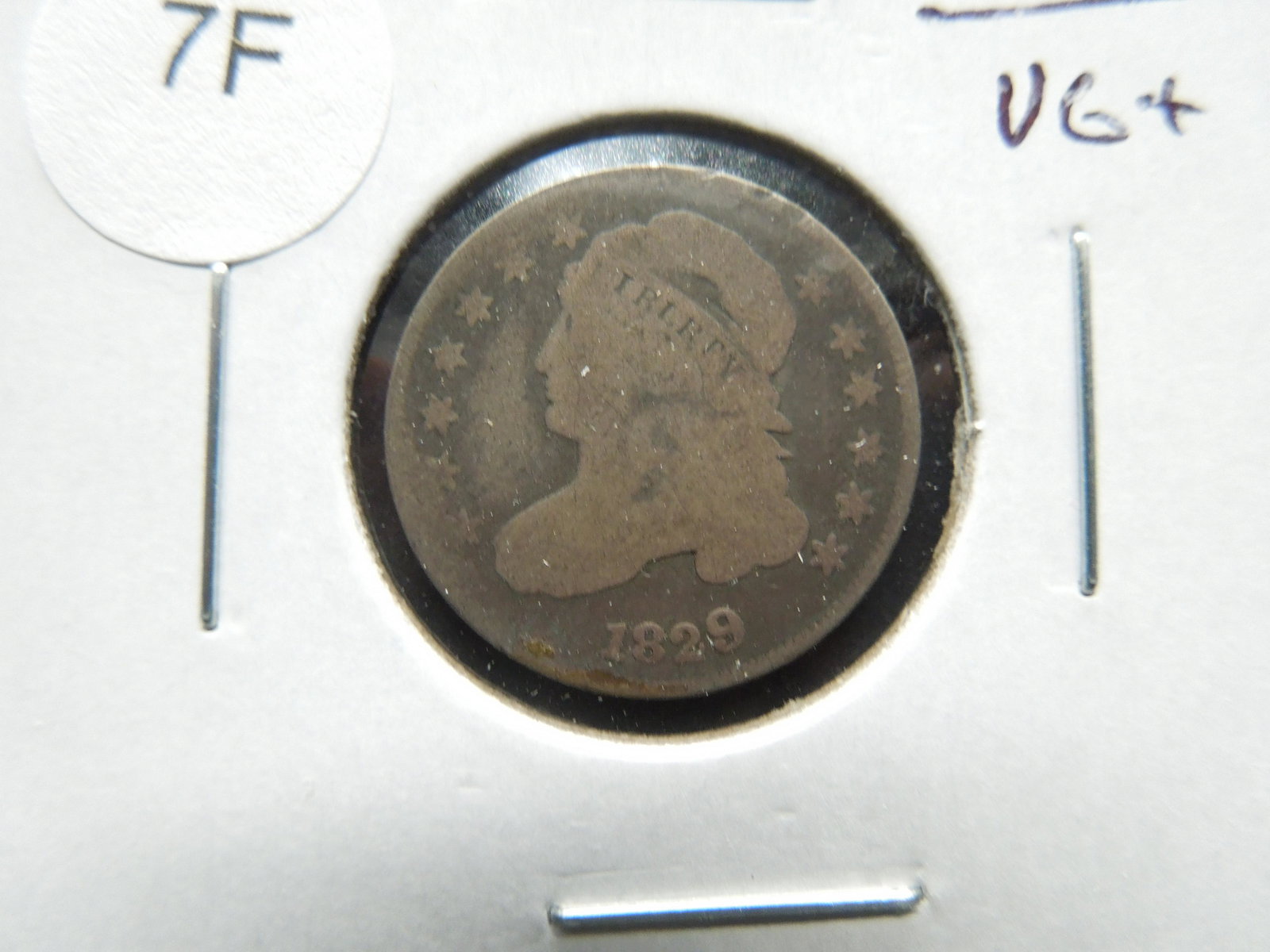 1829 Bust 10c.  VG+. (1 of 3)