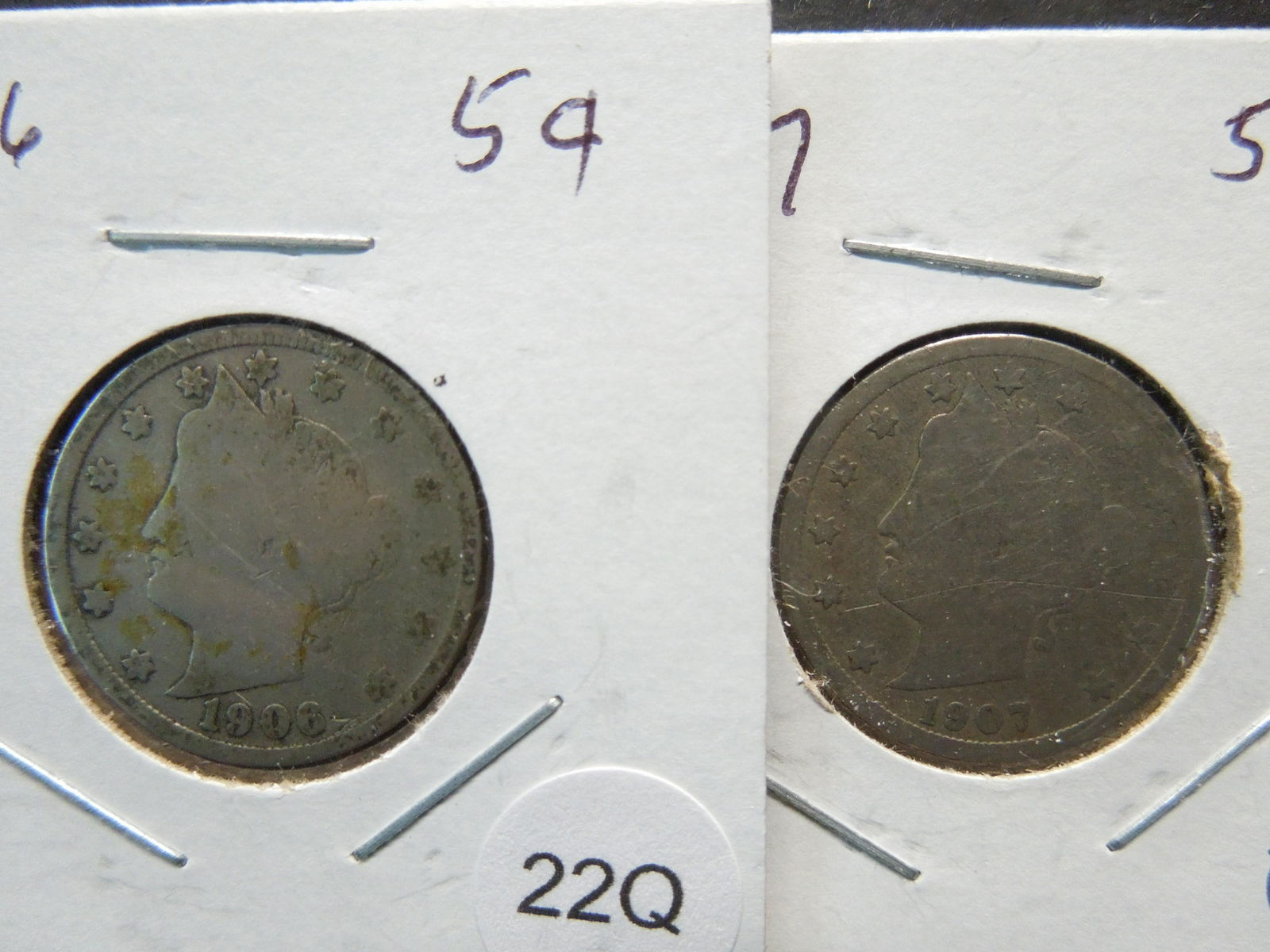 1906, 1907 V Nickels (1 of 3)