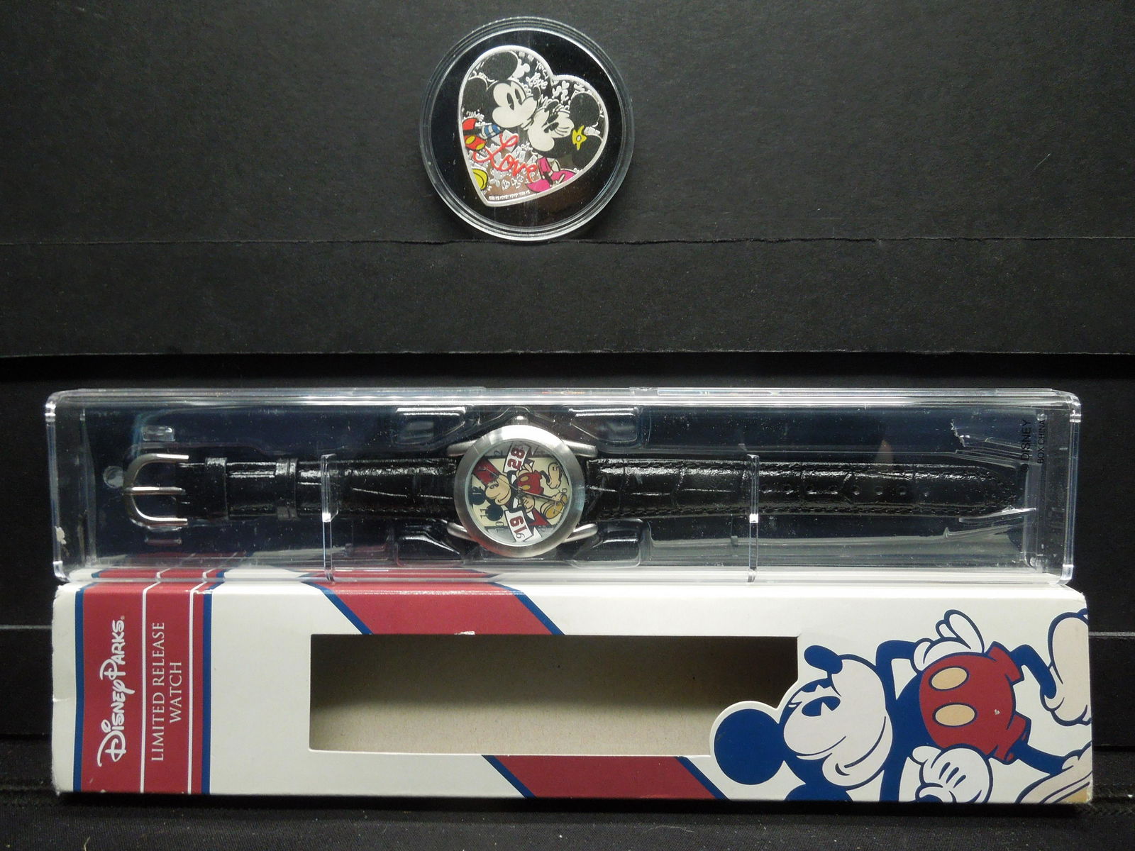 Mickey Mouse Watch and Coin: Mickey Mouse Watch and Coin