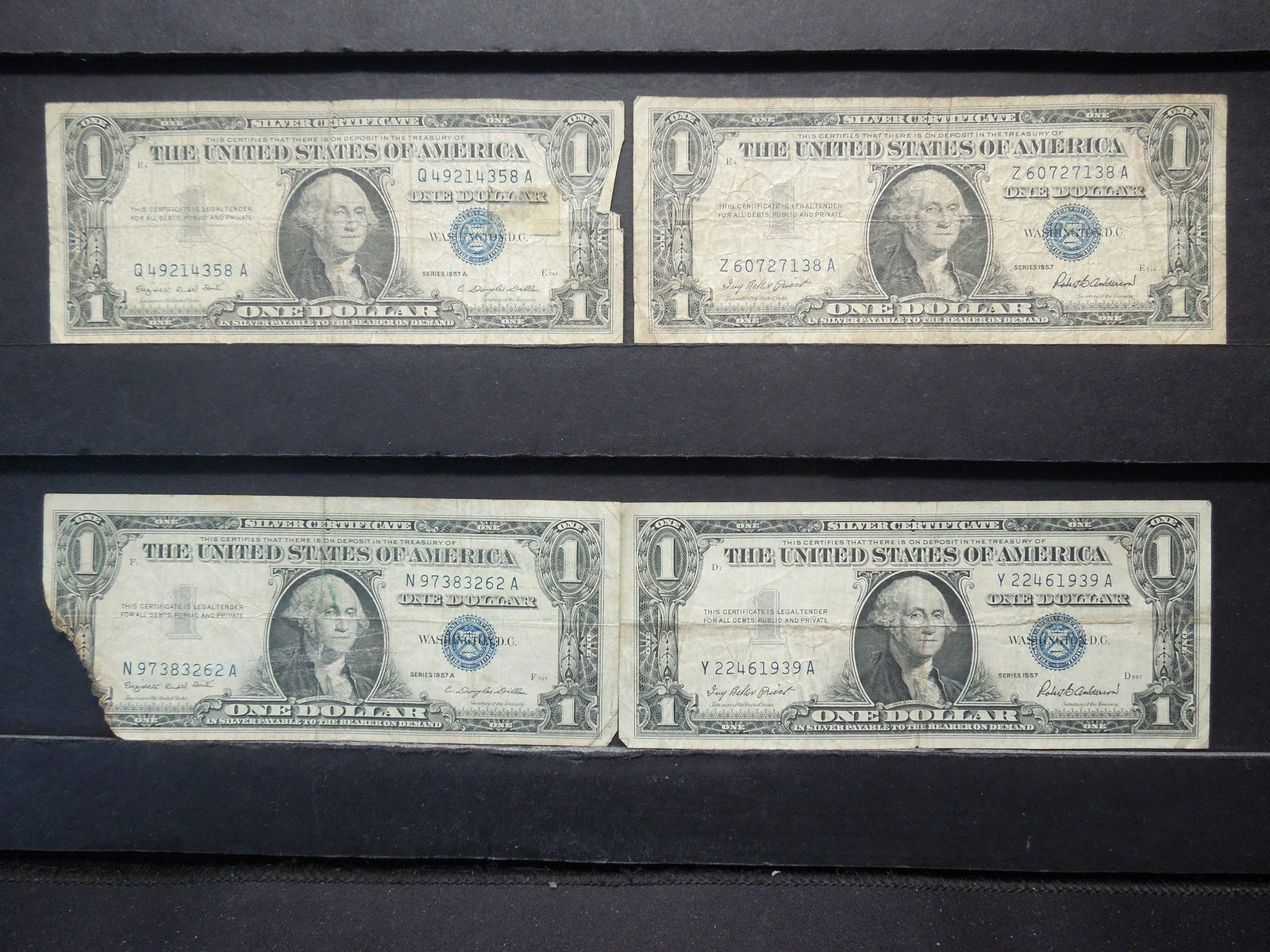 (4) 1957 One Dollar Silver Certificate (1 of 4)